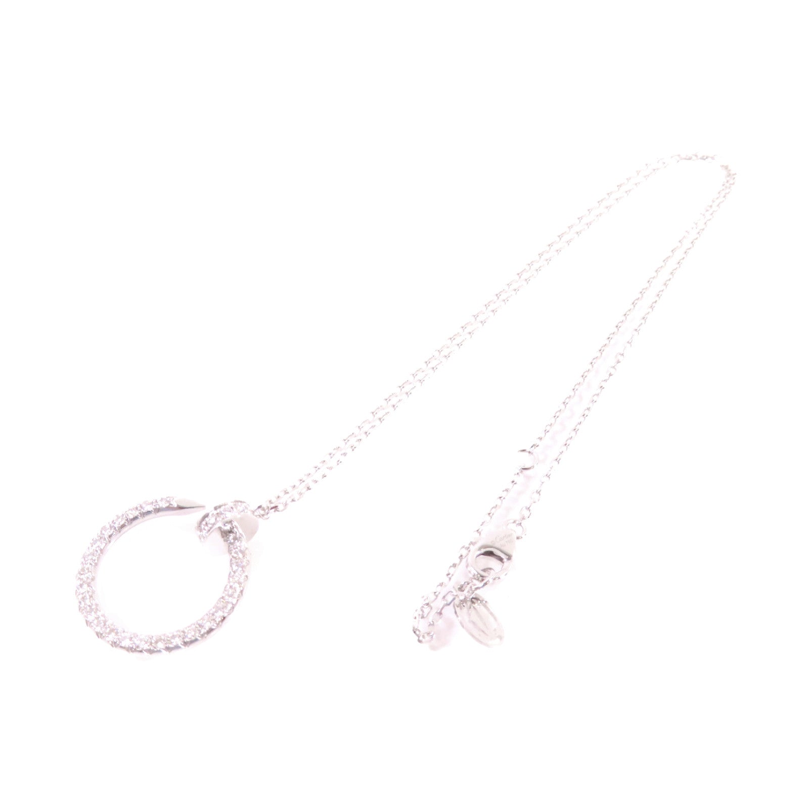 CARTIER 18K白金/鑽石Just Un Clou Pendant Diamond Necklace銀扣項鏈