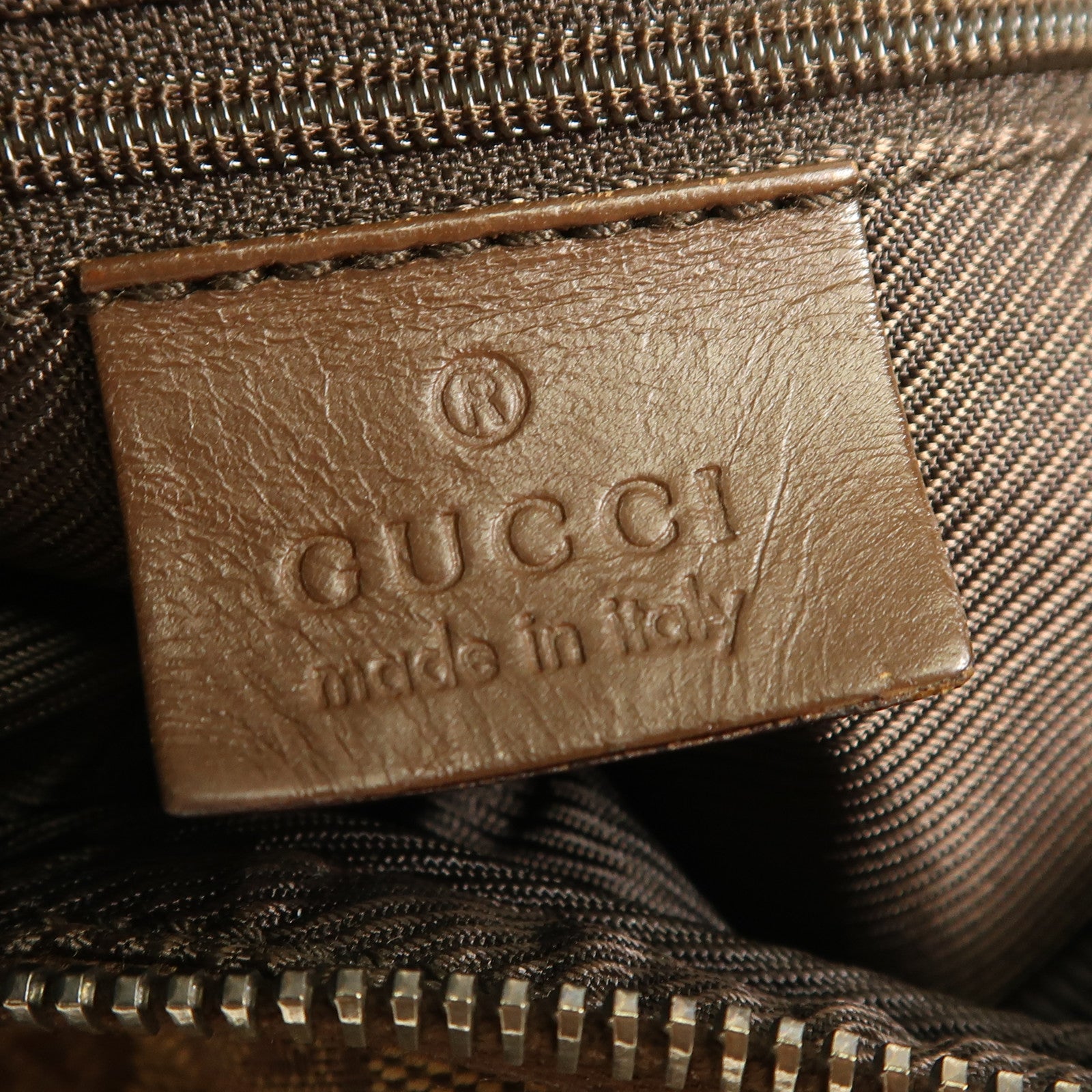 GUCCI 帆布Shoulder Bag銀扣肩背袋