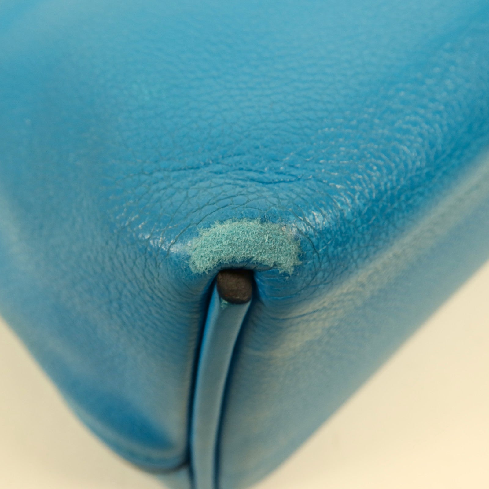 HERMES Evercolor皮革/Swift皮革24/24 Mini銀扣手挽肩背兩用袋Bleu Frida