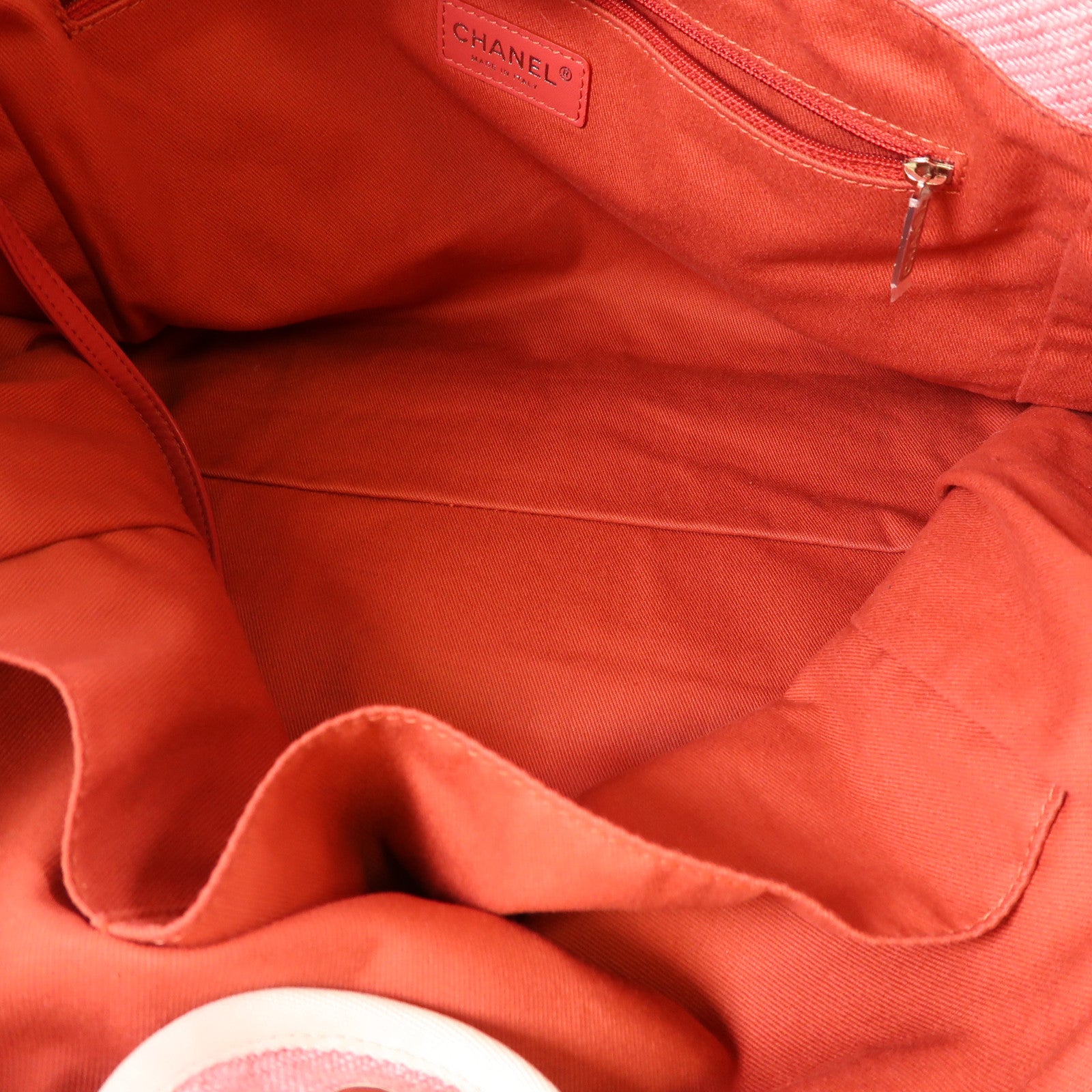 CHANEL 帆布Deauville Tote銀扣鏈帶手挽肩背兩用袋