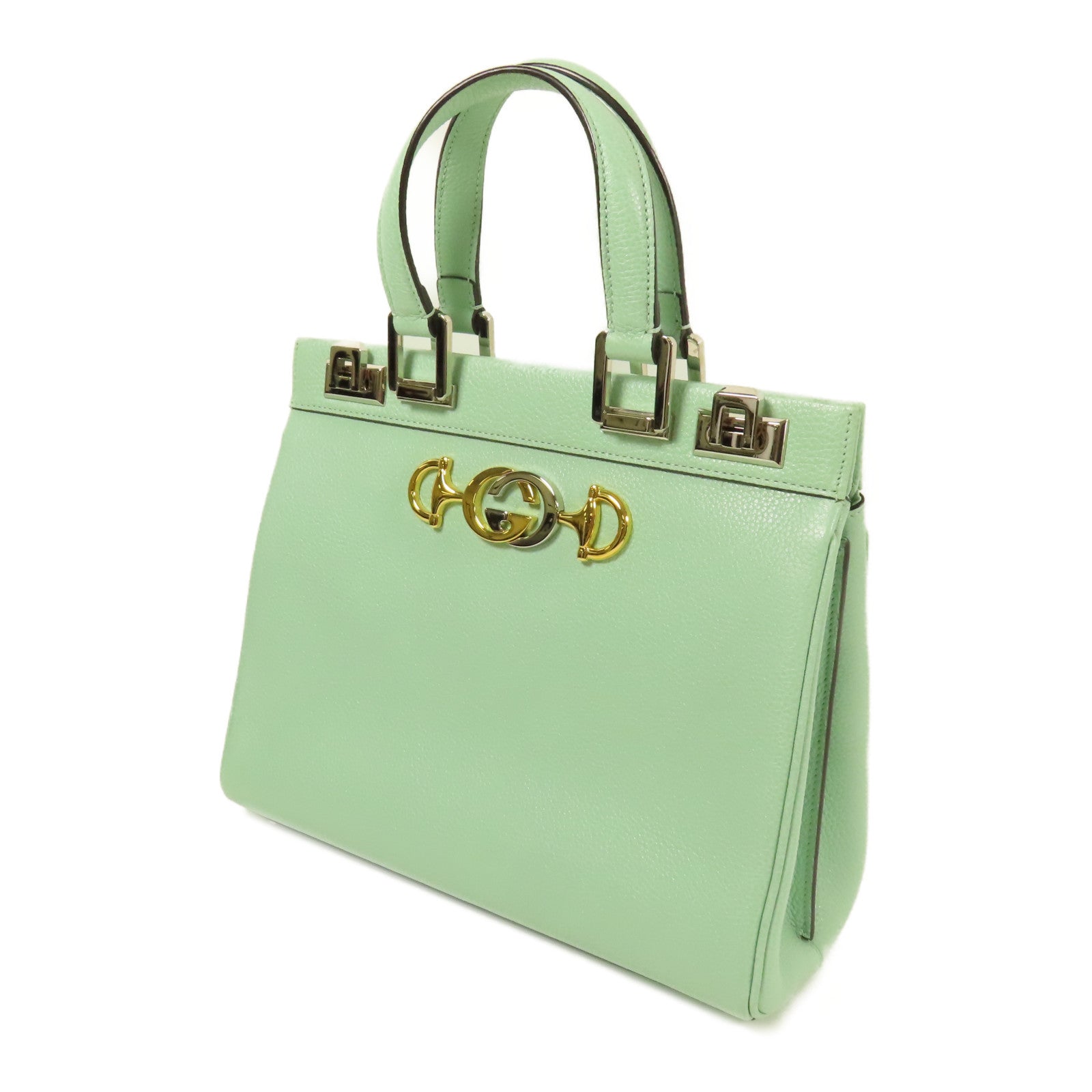 GUCCI 牛皮皮革Shoulder Bag銀扣手挽肩背兩用袋