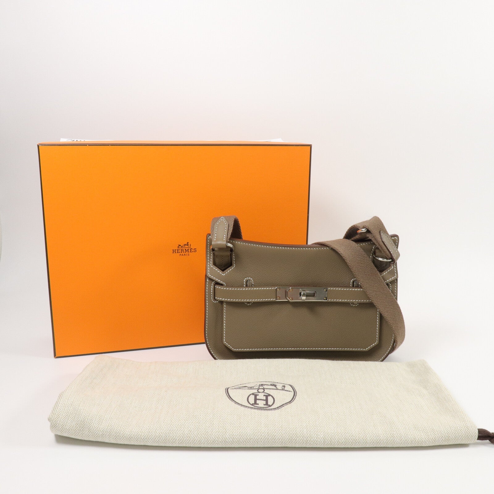 HERMES Evercolor皮革Jypsiere Mini肩背袋Etoupe