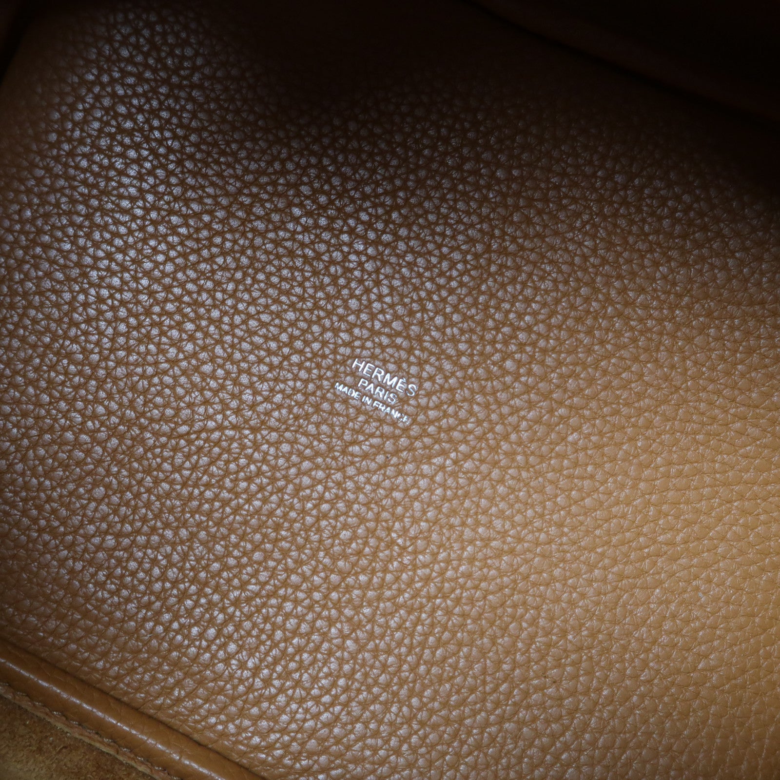 HERMES Clemence皮革Picotin MM銀扣手挽袋金色/紅色