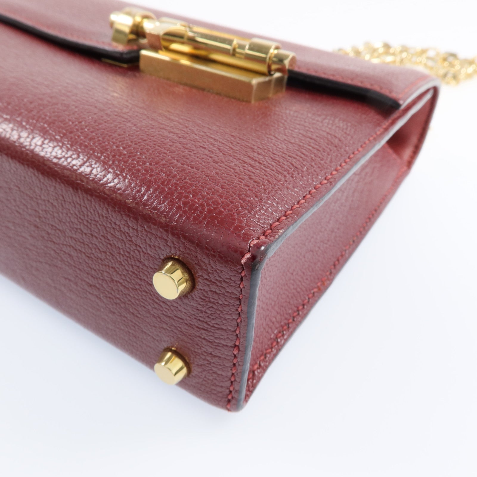 HERMES Chevre皮革Mini Verrou金扣鏈帶肩背袋Rough H