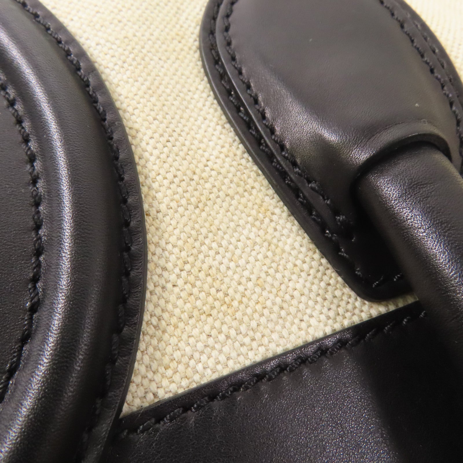CELINE 帆布/皮革Luggage手挽袋米色/黑色