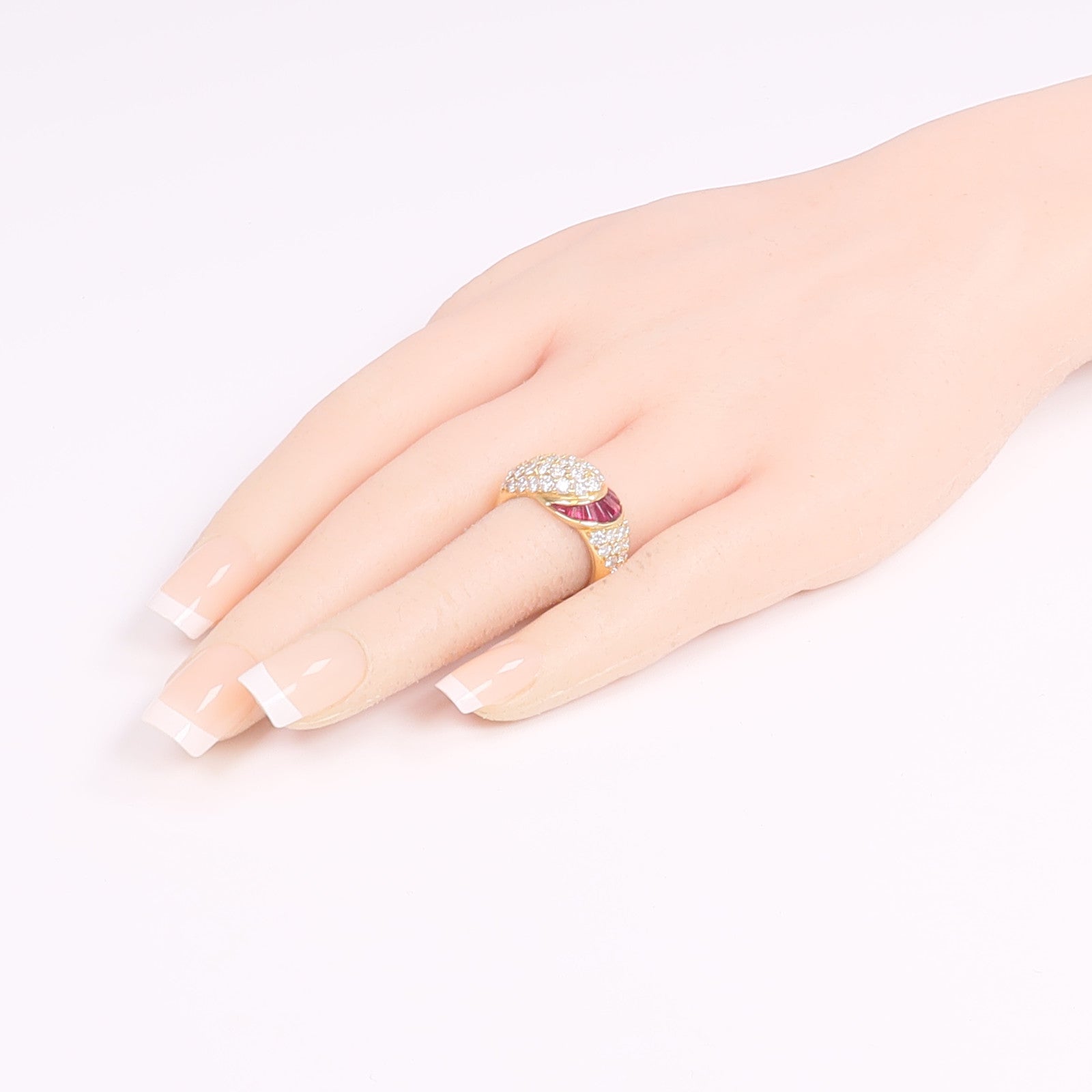 JEWELRY 18K黃金Ruby Diamond Ring紅寶石/鑽石戒指US#6