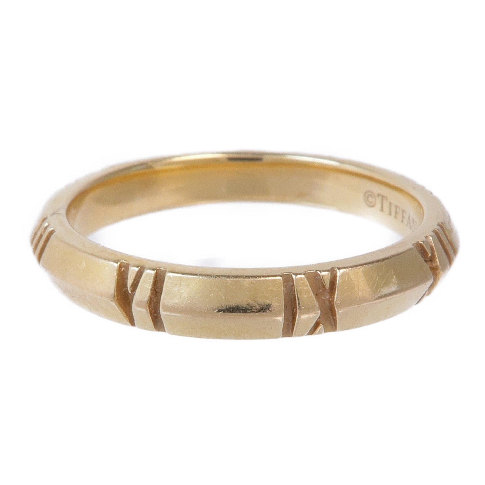 TIFFANY＆CO 18K玫瑰金Atlas X Closed Narrow戒指US#7