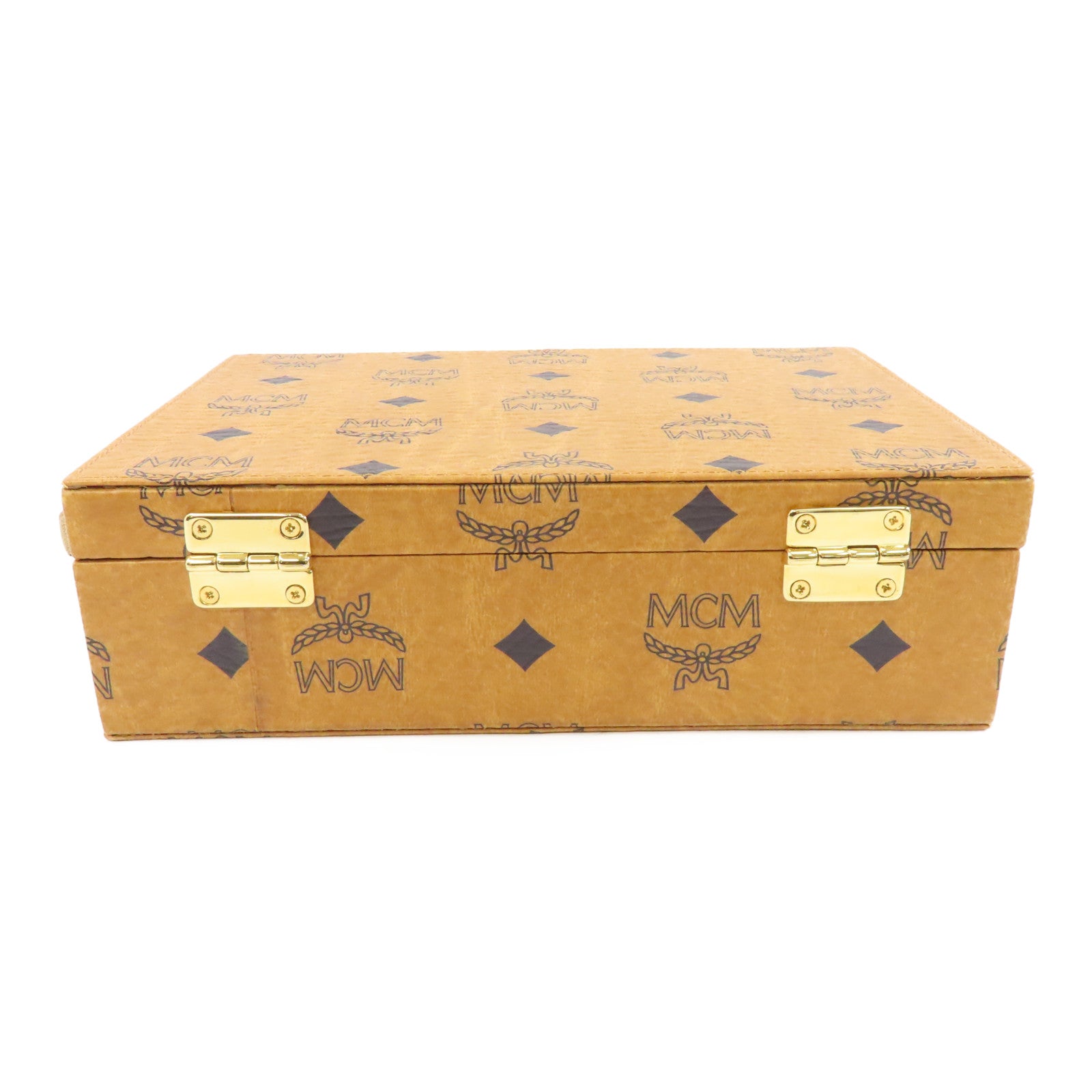 MCM 塗層帆布Jewelry Box金扣首飾盒啡色