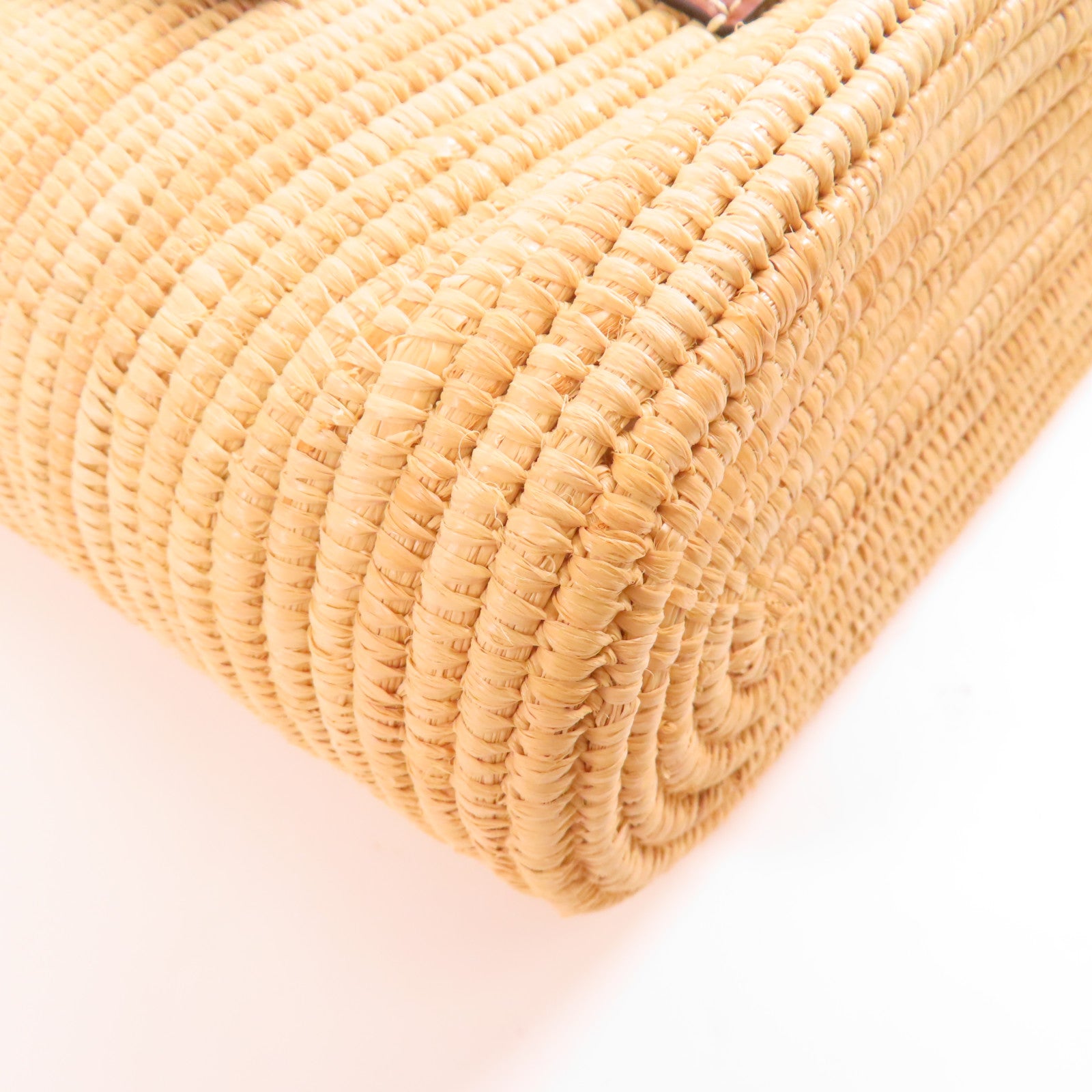 LOEWE 【激減優惠】酒椰Raffia Tote金扣肩背袋