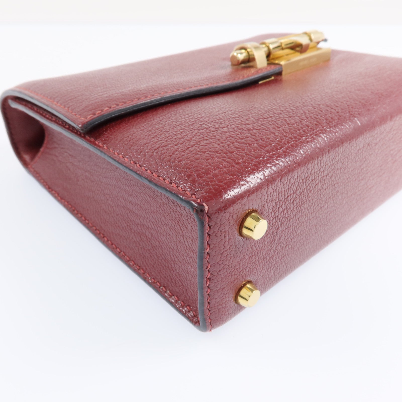 HERMES Chevre皮革Mini Verrou金扣鏈帶肩背袋Rough H