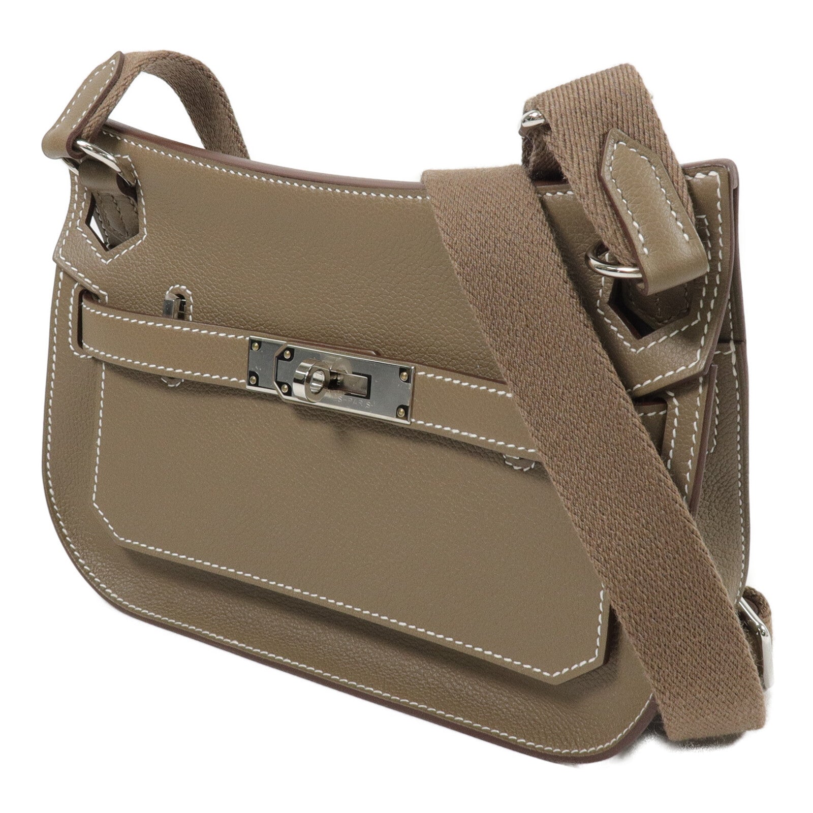 HERMES Evercolor皮革Jypsiere Mini肩背袋Etoupe