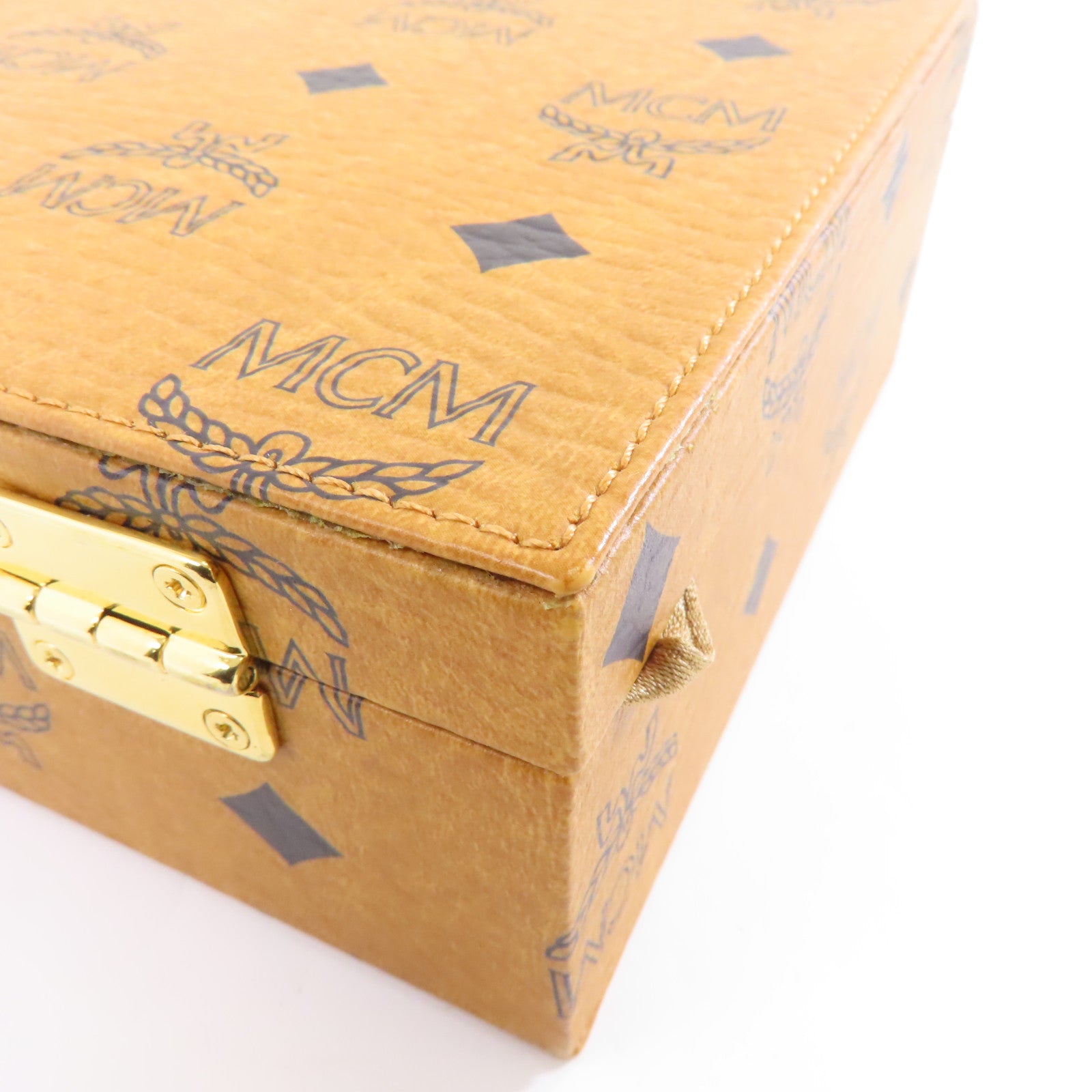 MCM 塗層帆布Jewelry Box金扣首飾盒啡色