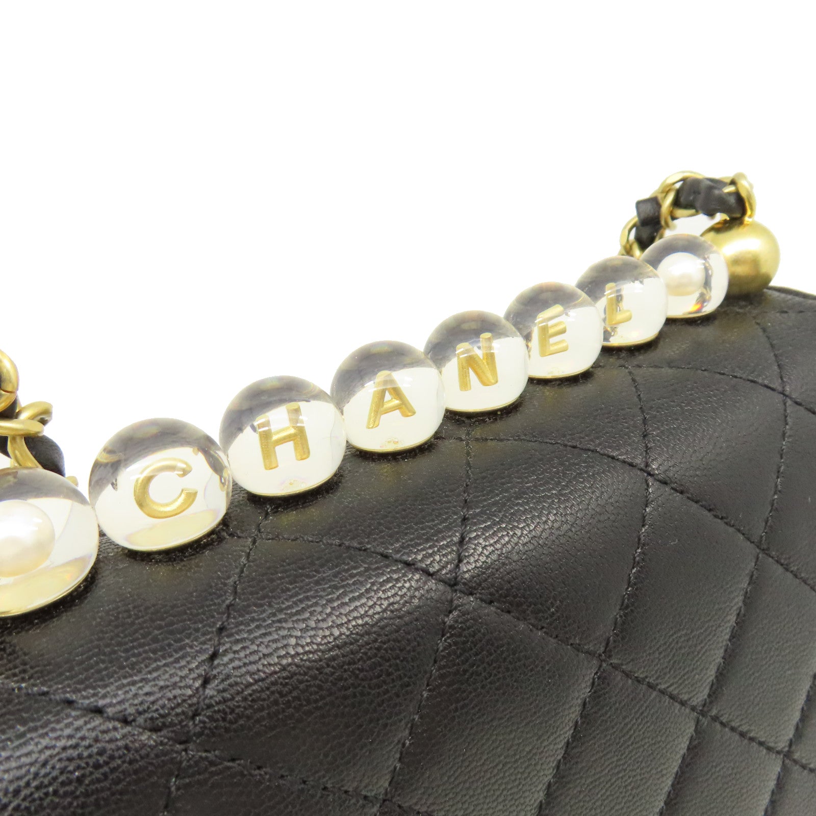 CHANEL 【激減優惠】菱格羊皮皮革Chain Shoulder Bag金扣鏈帶肩背袋黑色