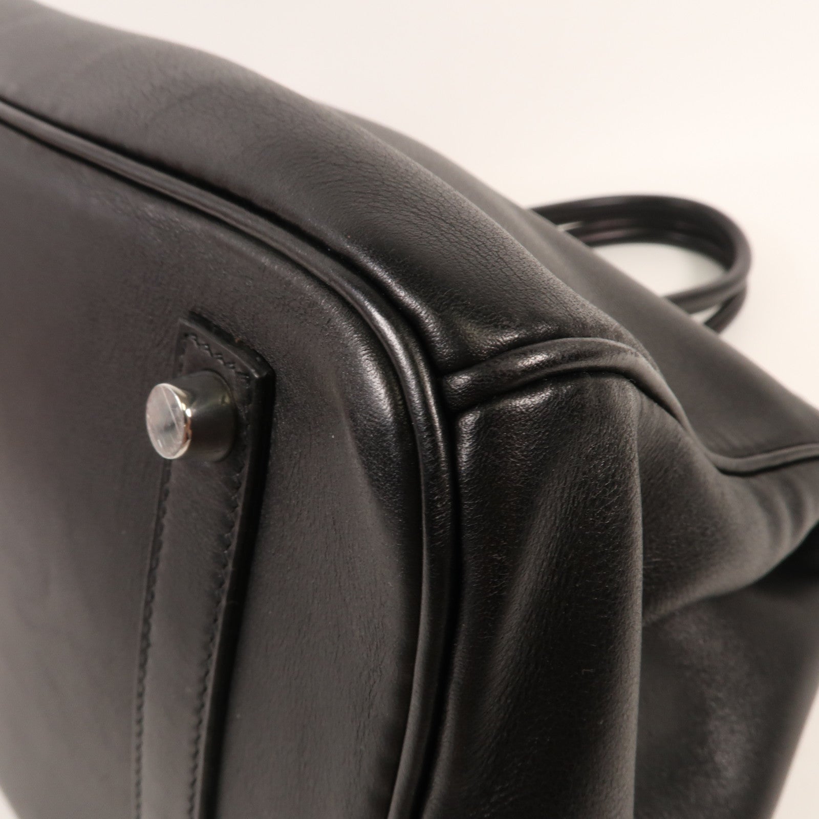 HERMES Swift皮革Birkin 35銀扣手挽袋Noir Black