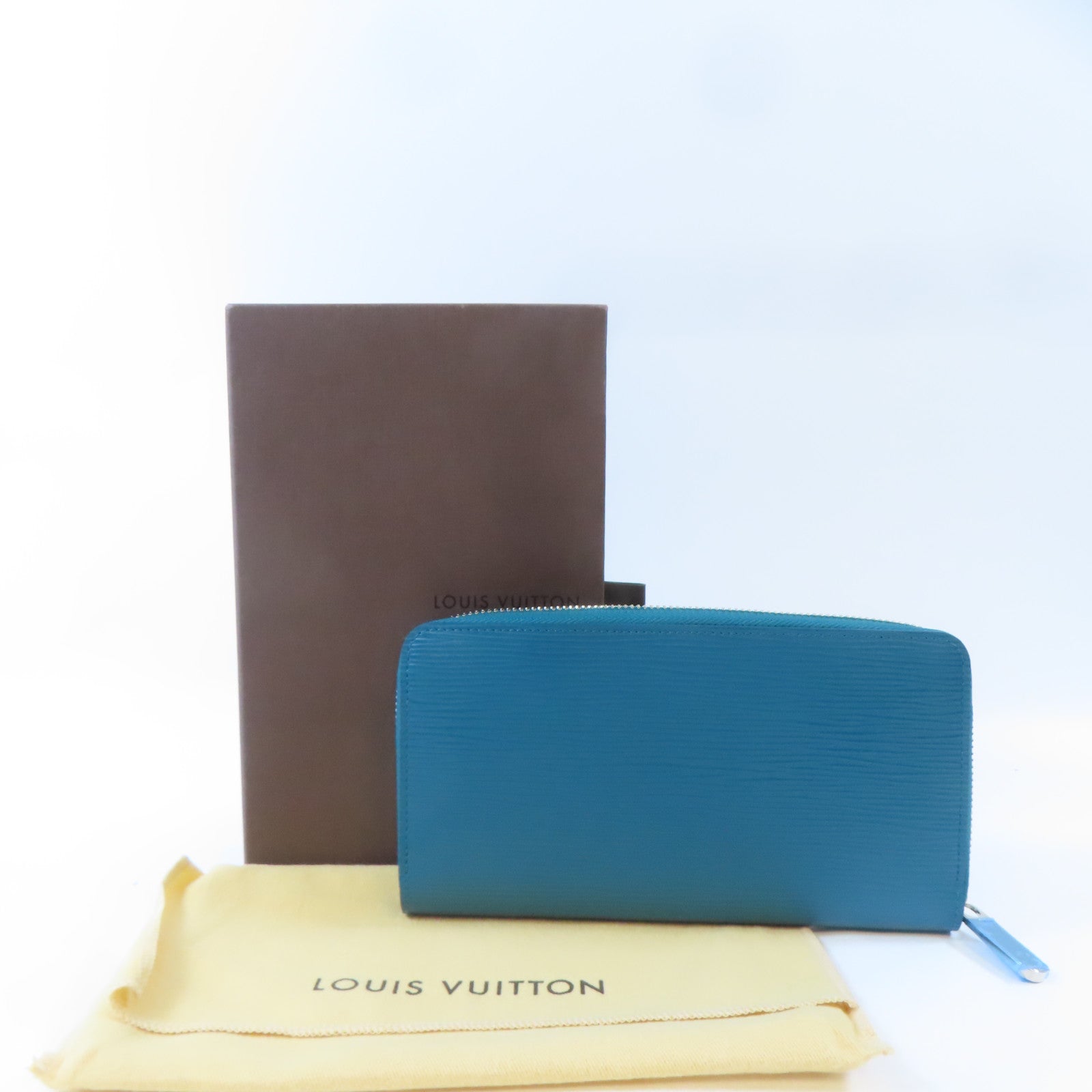 LOUIS VUITTON Epi Long Round Wallet銀扣長錢包綠松石色