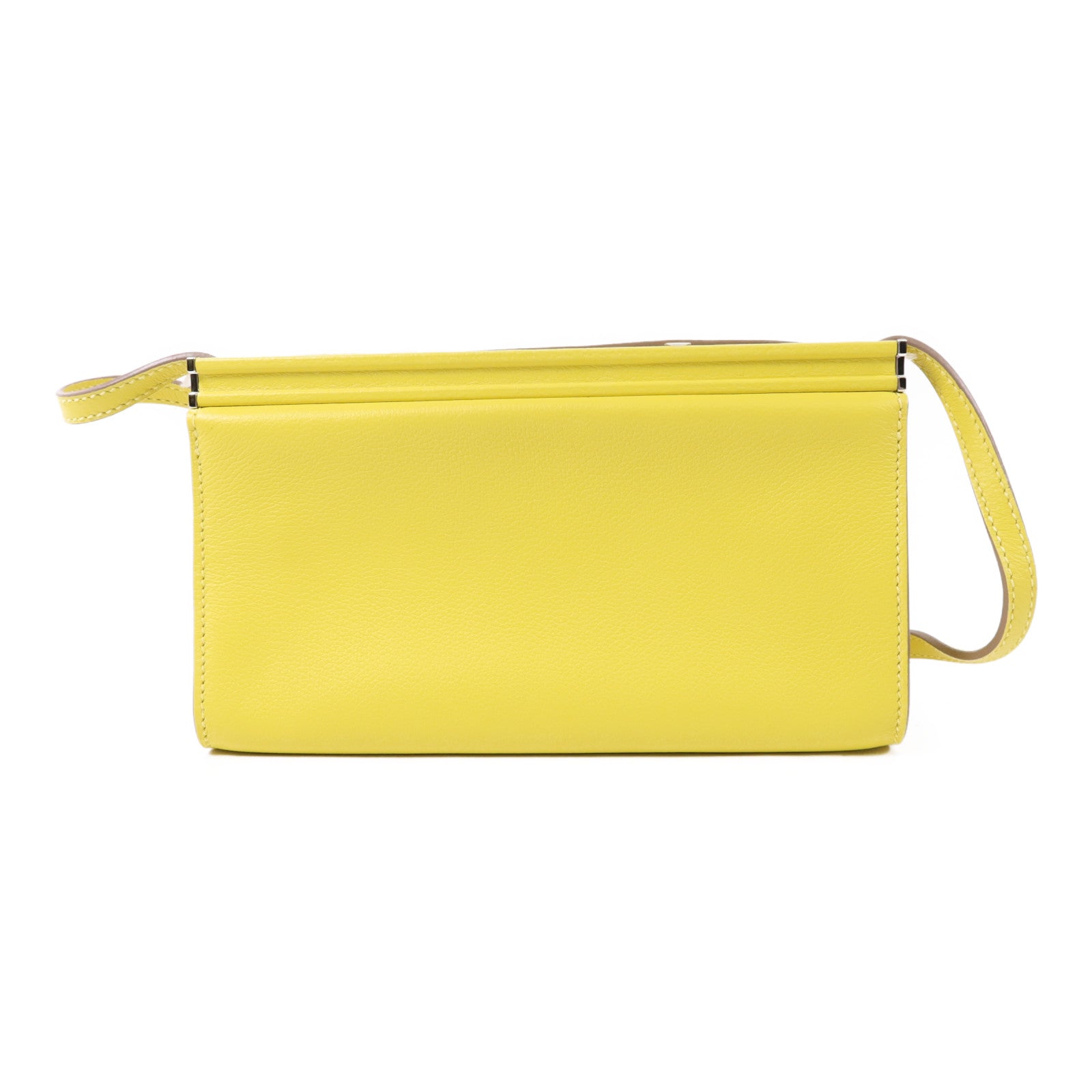 HERMES Evercolor皮革Clic-H 21銀扣肩背袋Lime