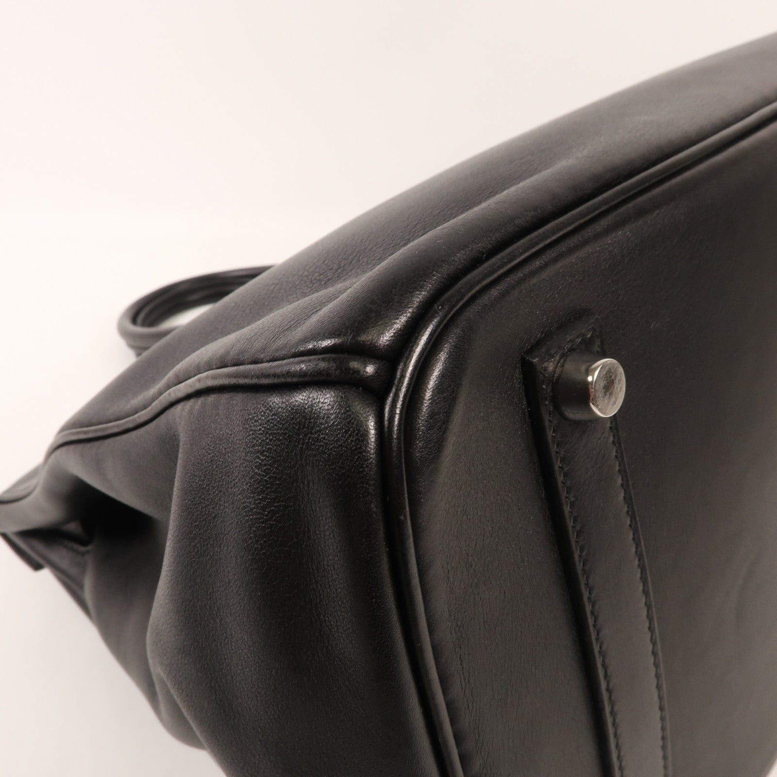 HERMES Swift皮革Birkin 35銀扣手挽袋Noir Black