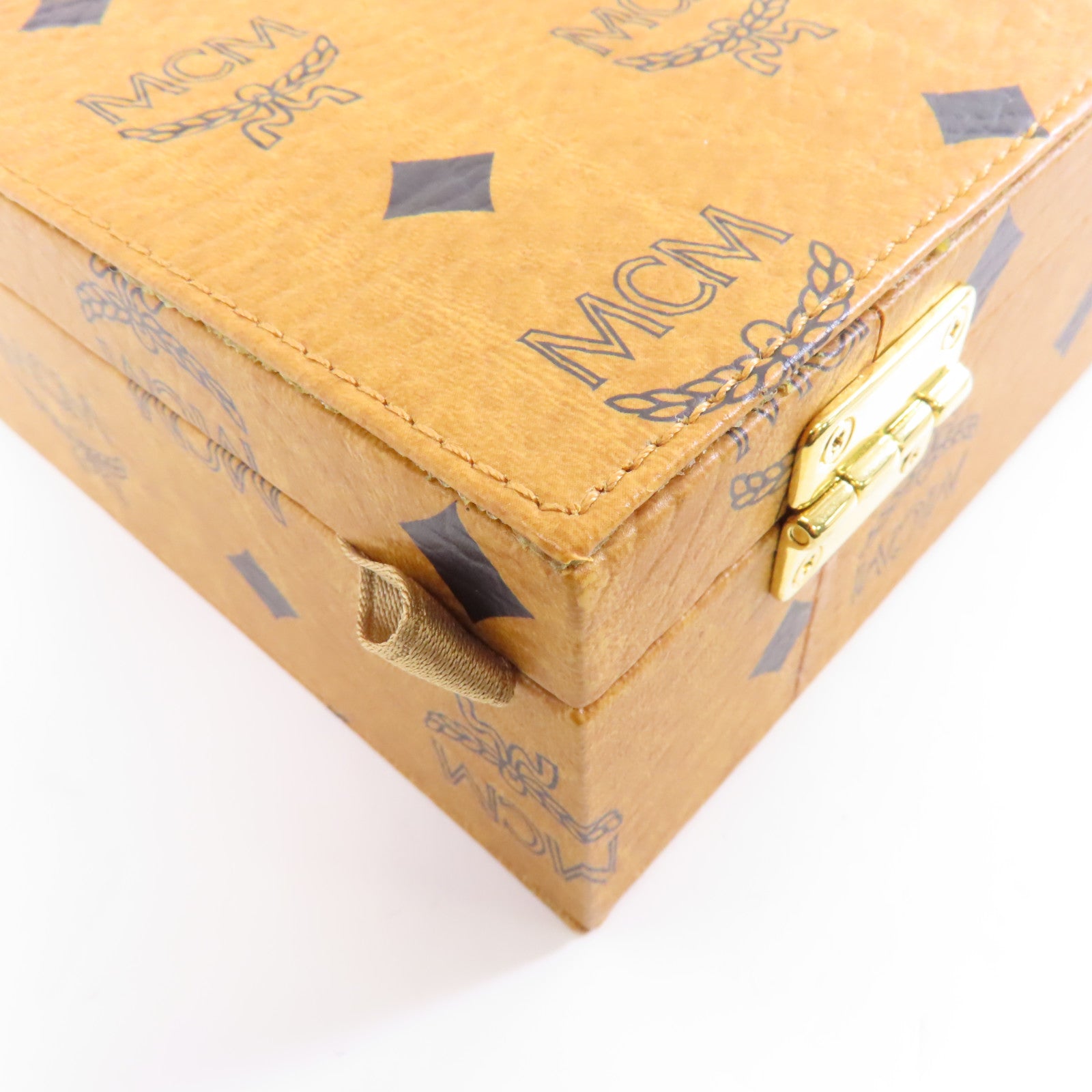 MCM 塗層帆布Jewelry Box金扣首飾盒啡色