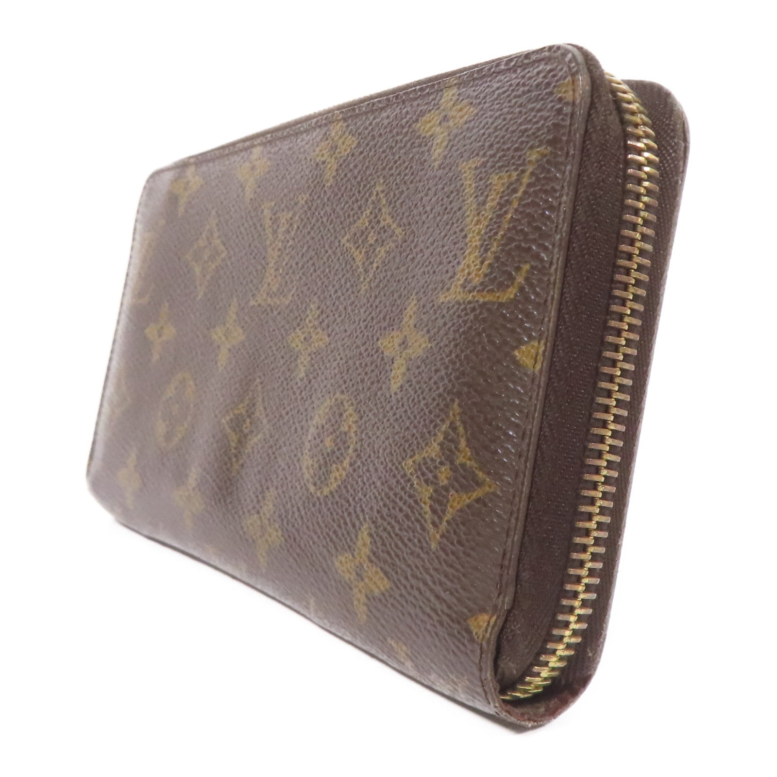 LOUIS VUITTON LV GHW Zipper Long Wallet M42616 Monogram Brown