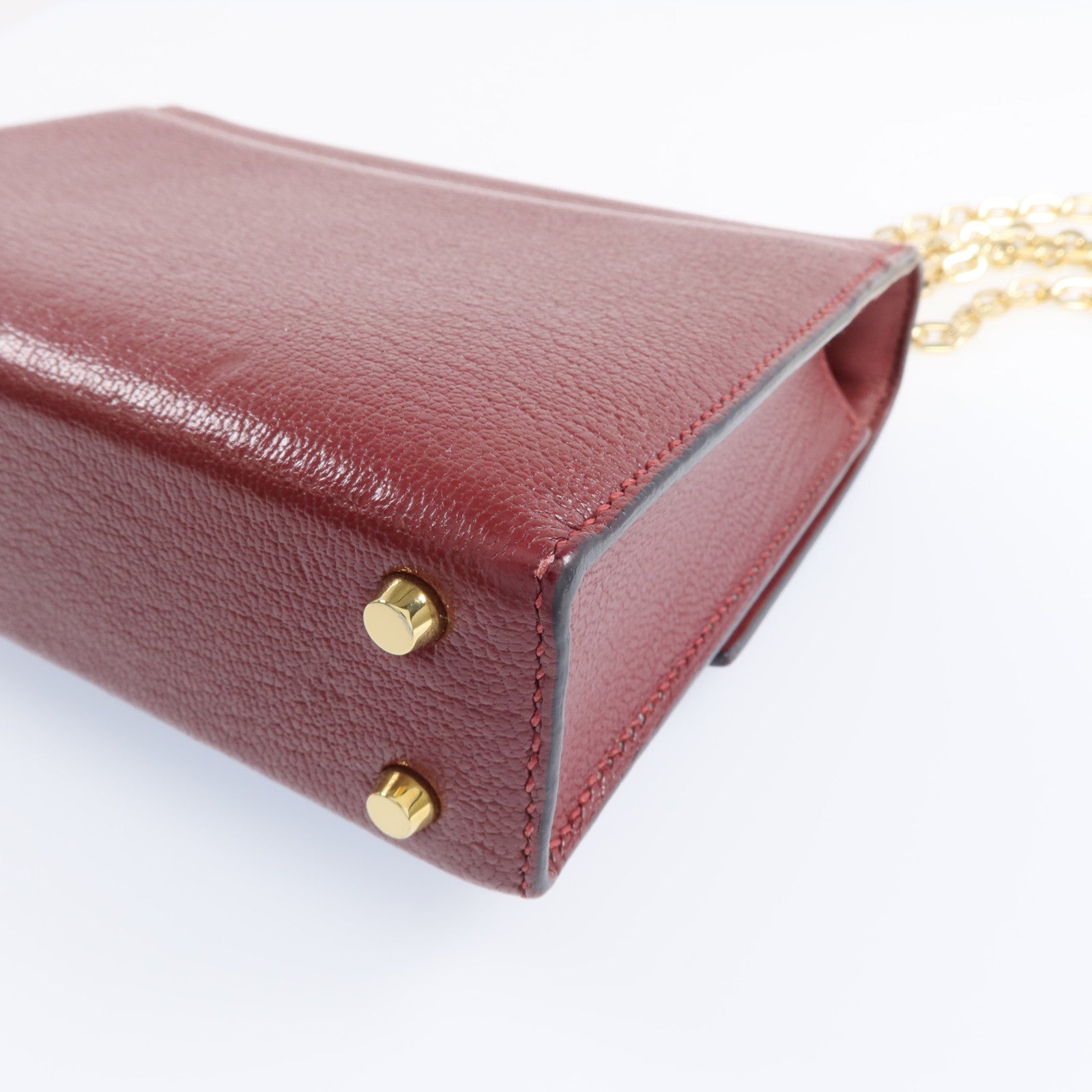 HERMES Chevre皮革Mini Verrou金扣鏈帶肩背袋Rough H