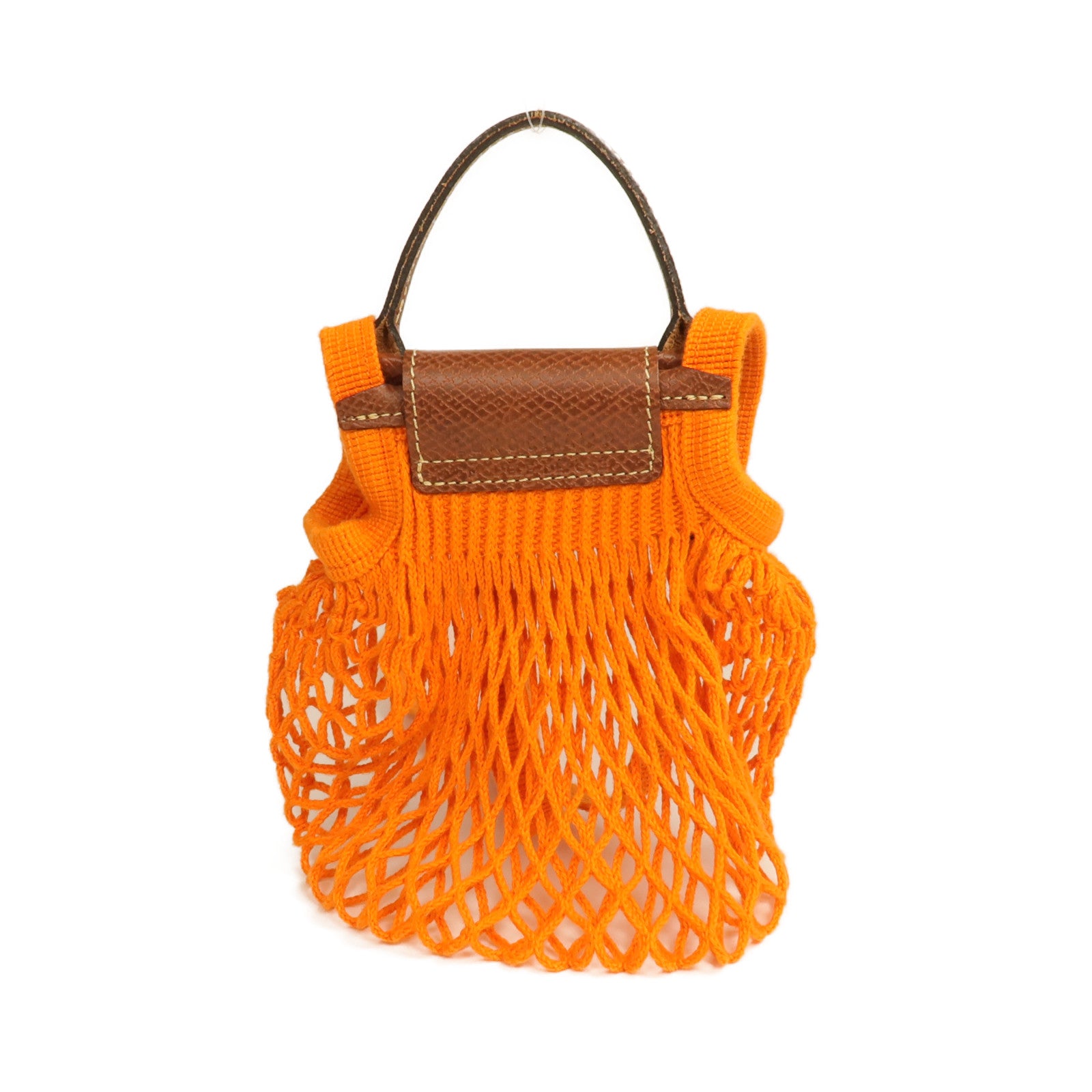 Longchamp 棉質/牛皮皮革Le Pliage Mesh Bag XS金扣手挽肩背兩用袋
