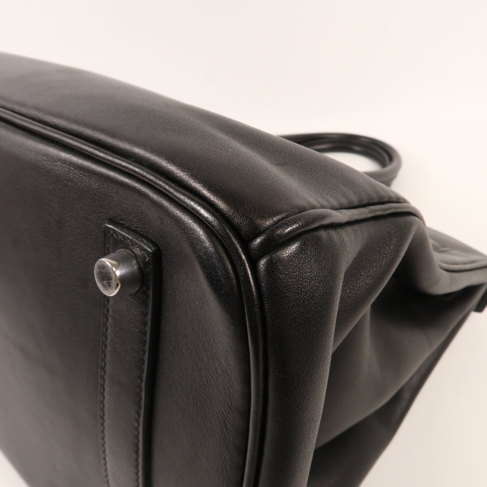 HERMES Swift皮革Birkin 35銀扣手挽袋Noir Black