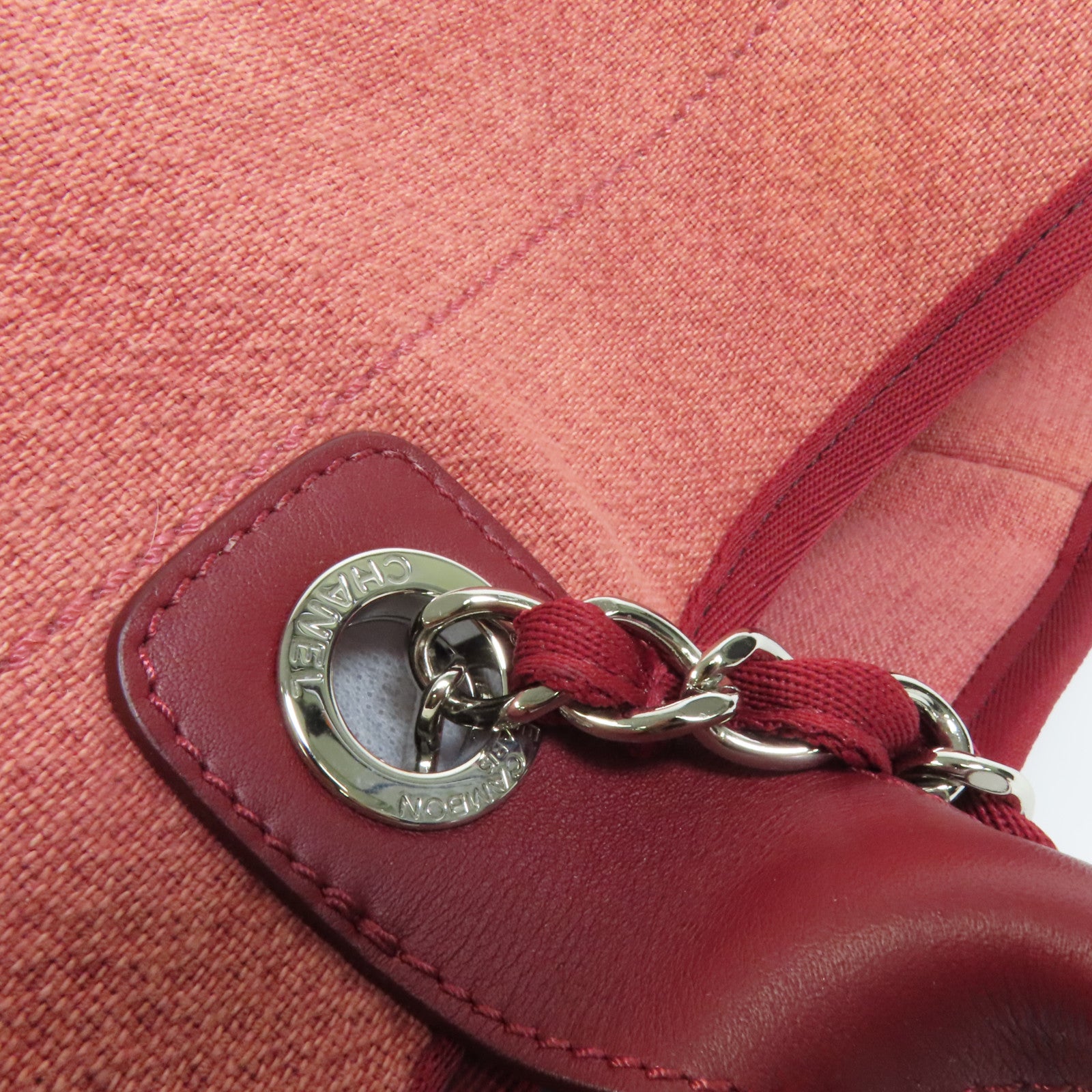 CHANEL 帆布Deauville Tote Extra Large銀扣手挽肩背兩用袋