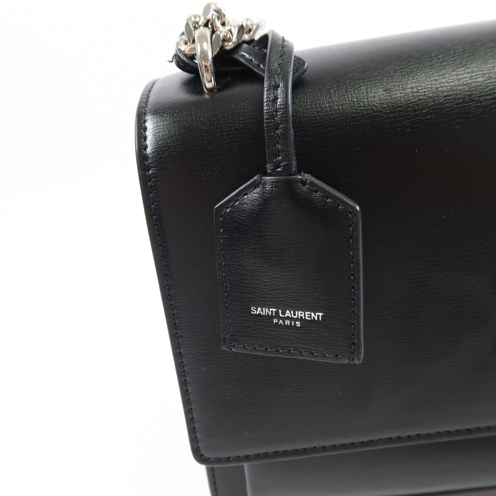 SAINT LAURENT 牛皮皮革Sunset Medium銀扣肩背袋