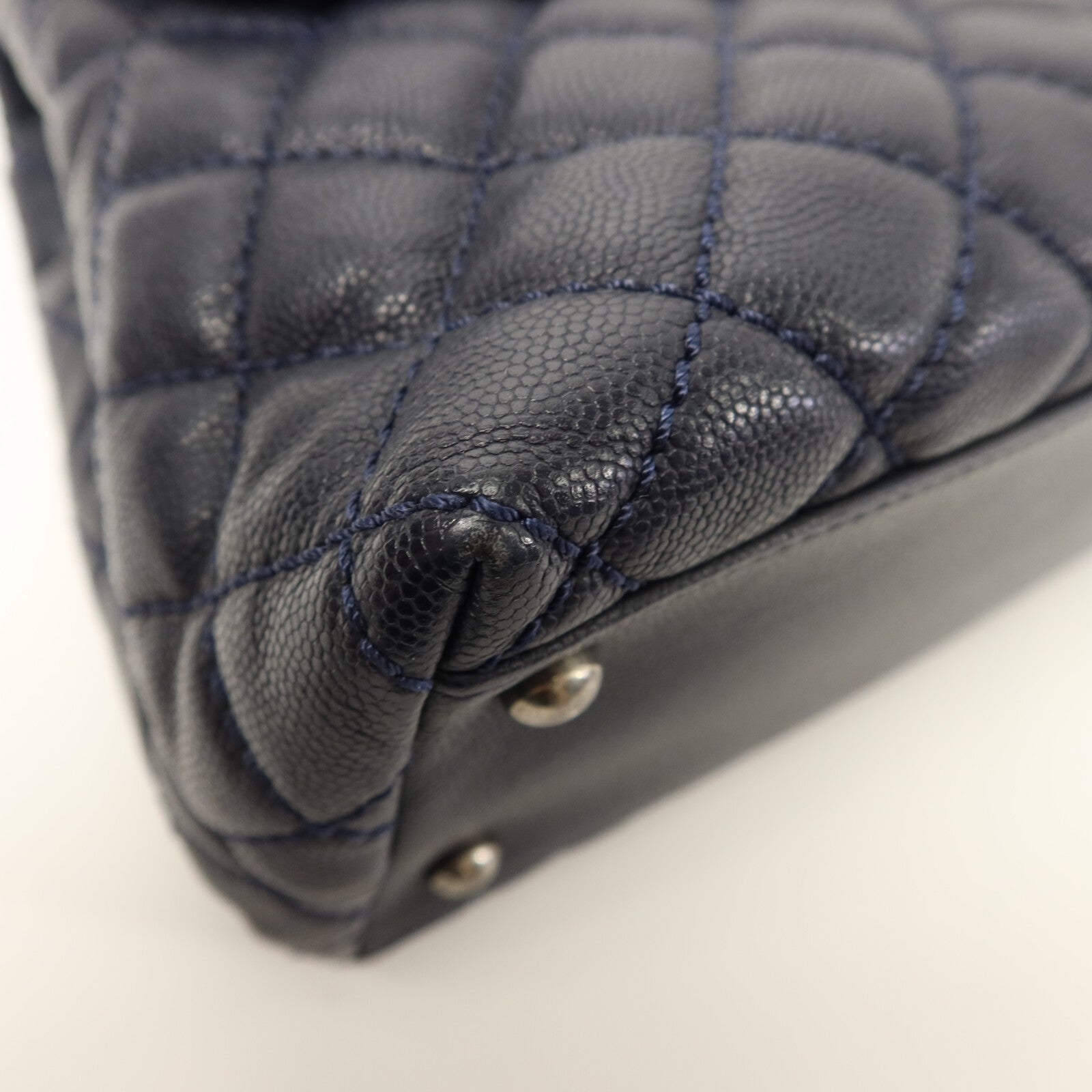 CHANEL 牛皮皮革Coco Handle Large鏈帶手挽肩背兩用袋