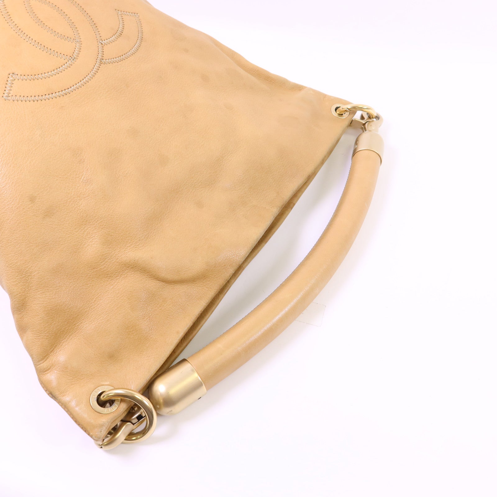 CHANEL 羊皮皮革Handbag金扣手挽袋