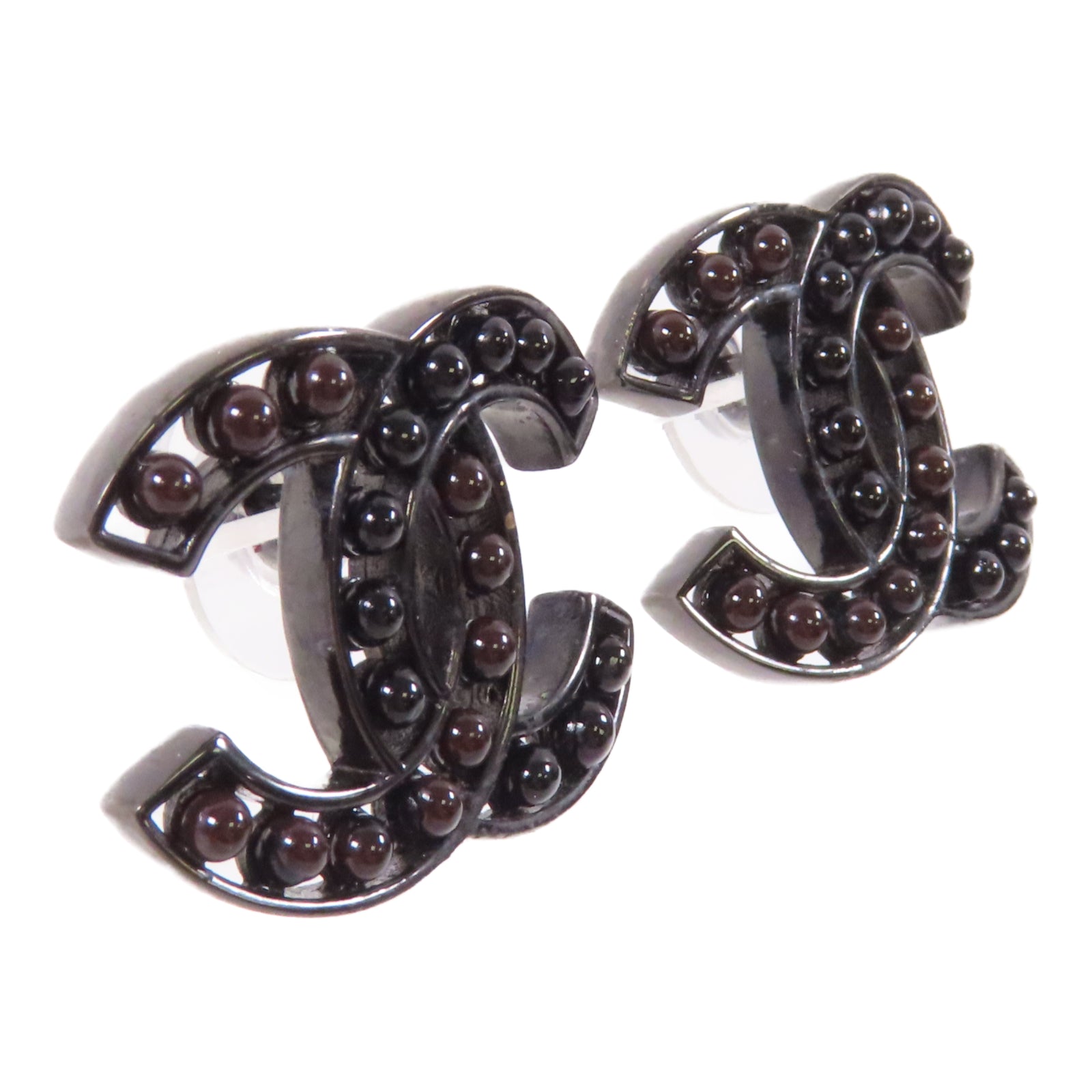 CHANEL 金屬Earrings耳環黑色
