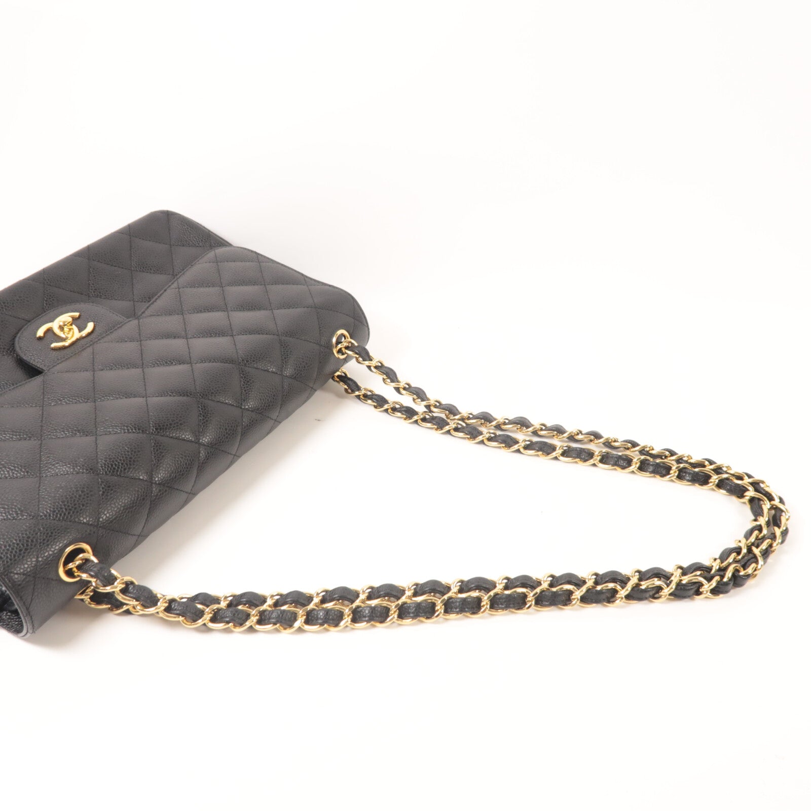 CHANEL 牛皮皮革Large Classic鏈帶肩背袋