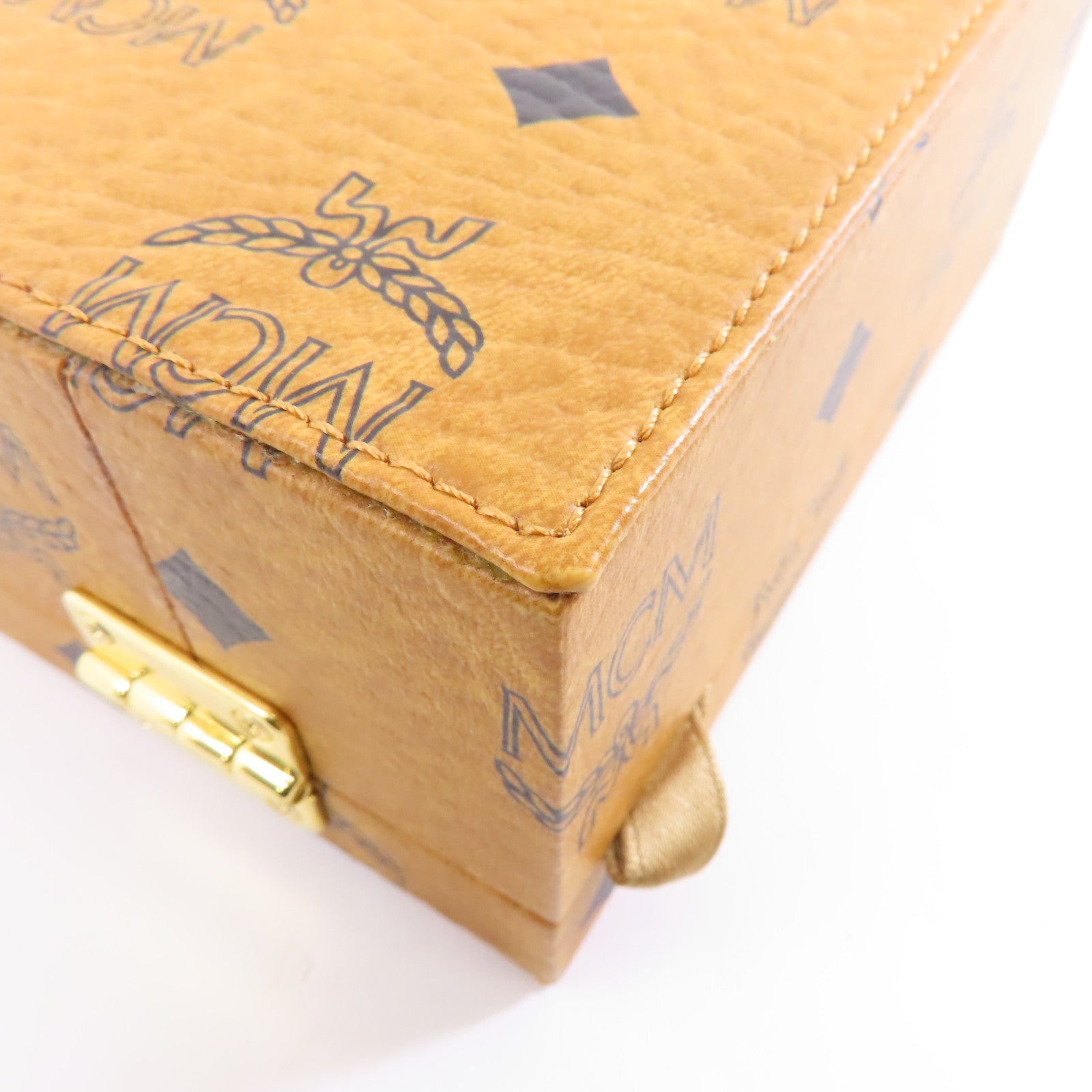 MCM 塗層帆布Jewelry Box金扣首飾盒啡色