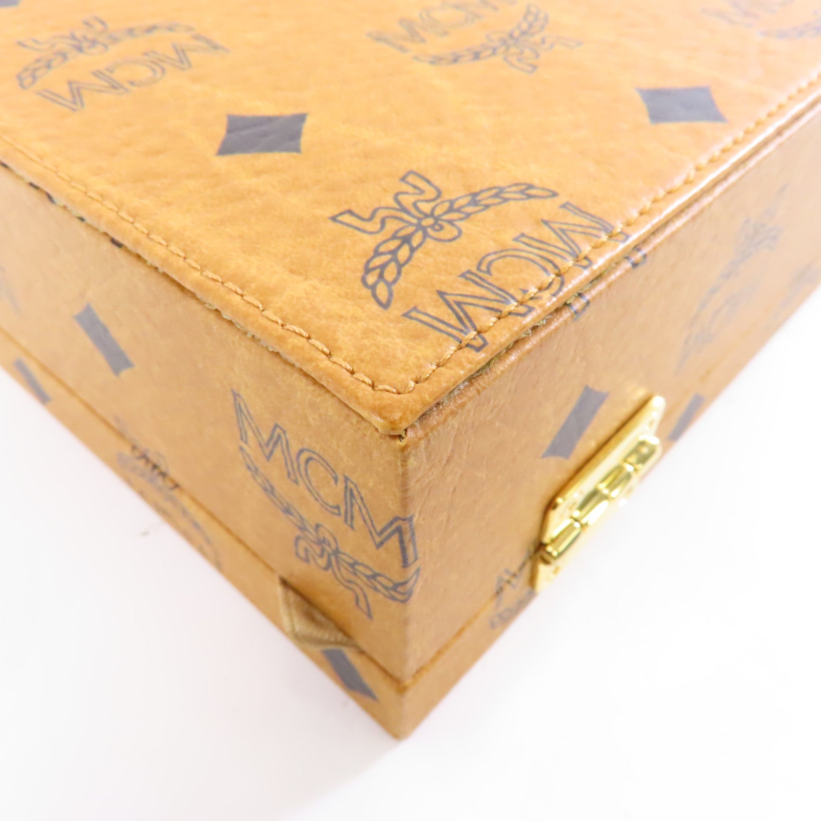 MCM 塗層帆布Jewelry Box金扣首飾盒啡色