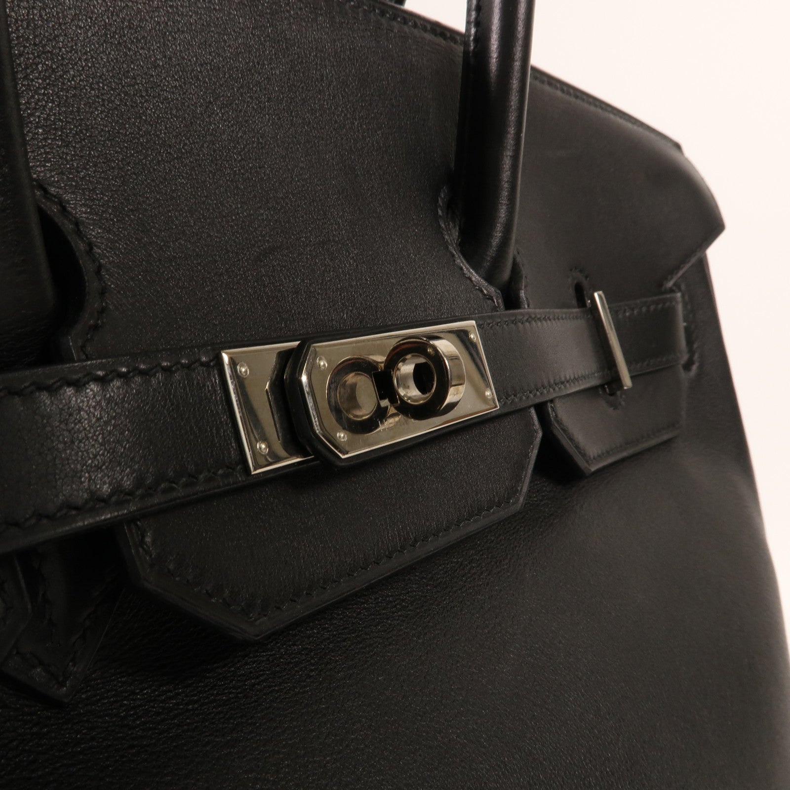 HERMES Swift皮革Birkin 35銀扣手挽袋Noir Black