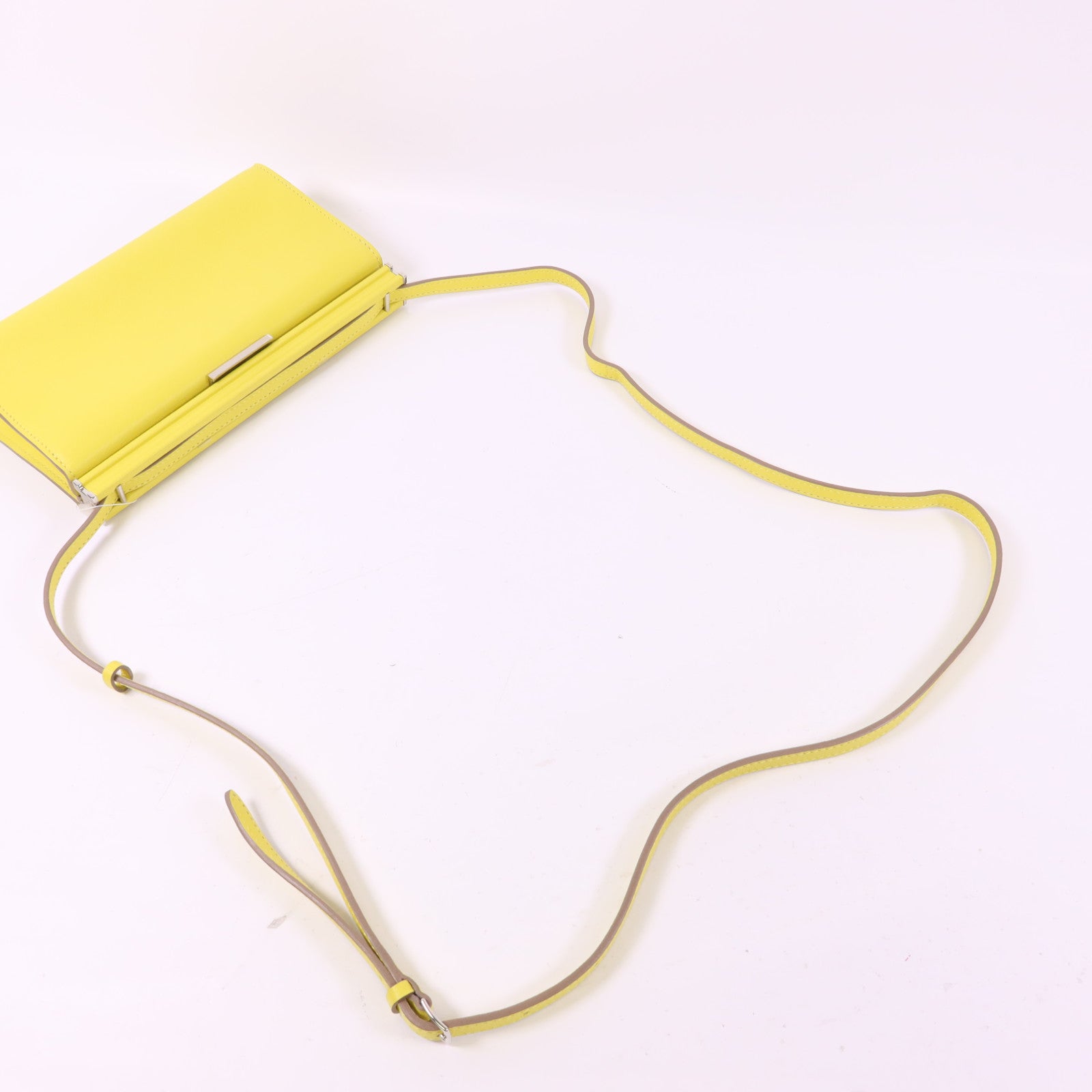 HERMES Evercolor皮革Clic-H 21銀扣肩背袋Lime