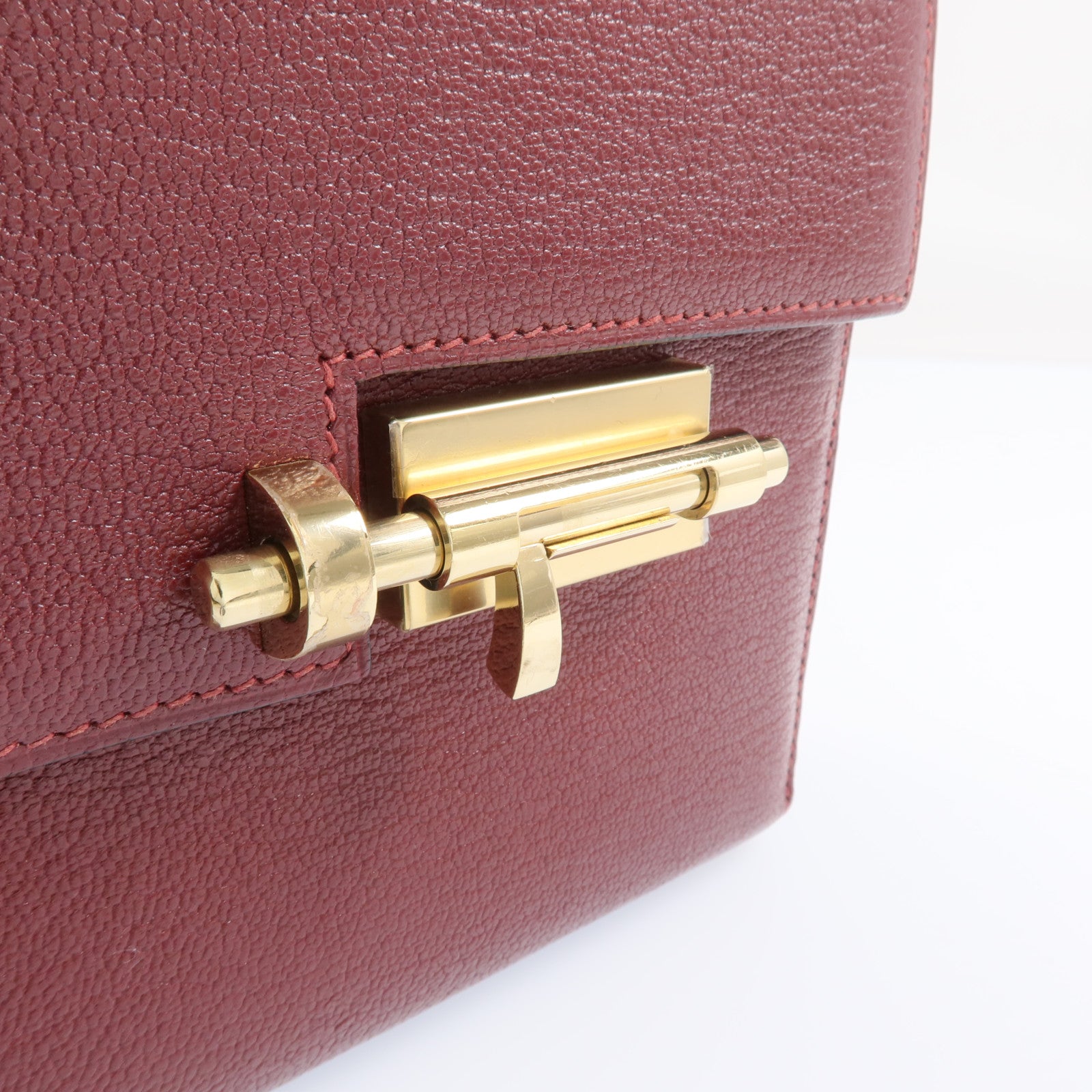 HERMES Chevre皮革Mini Verrou金扣鏈帶肩背袋Rough H