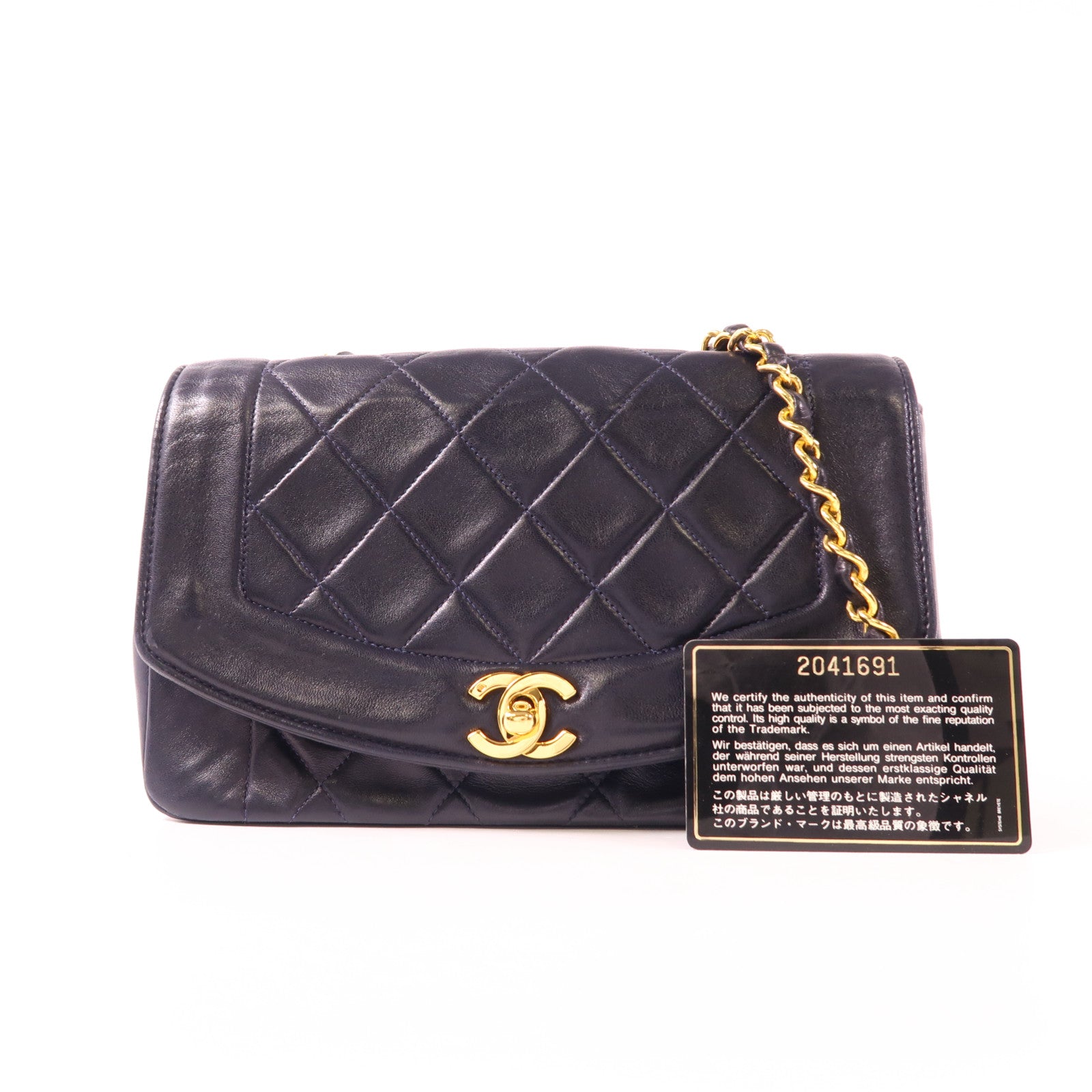 CHANEL 羊皮皮革Vintage Diana金扣鏈帶肩背袋