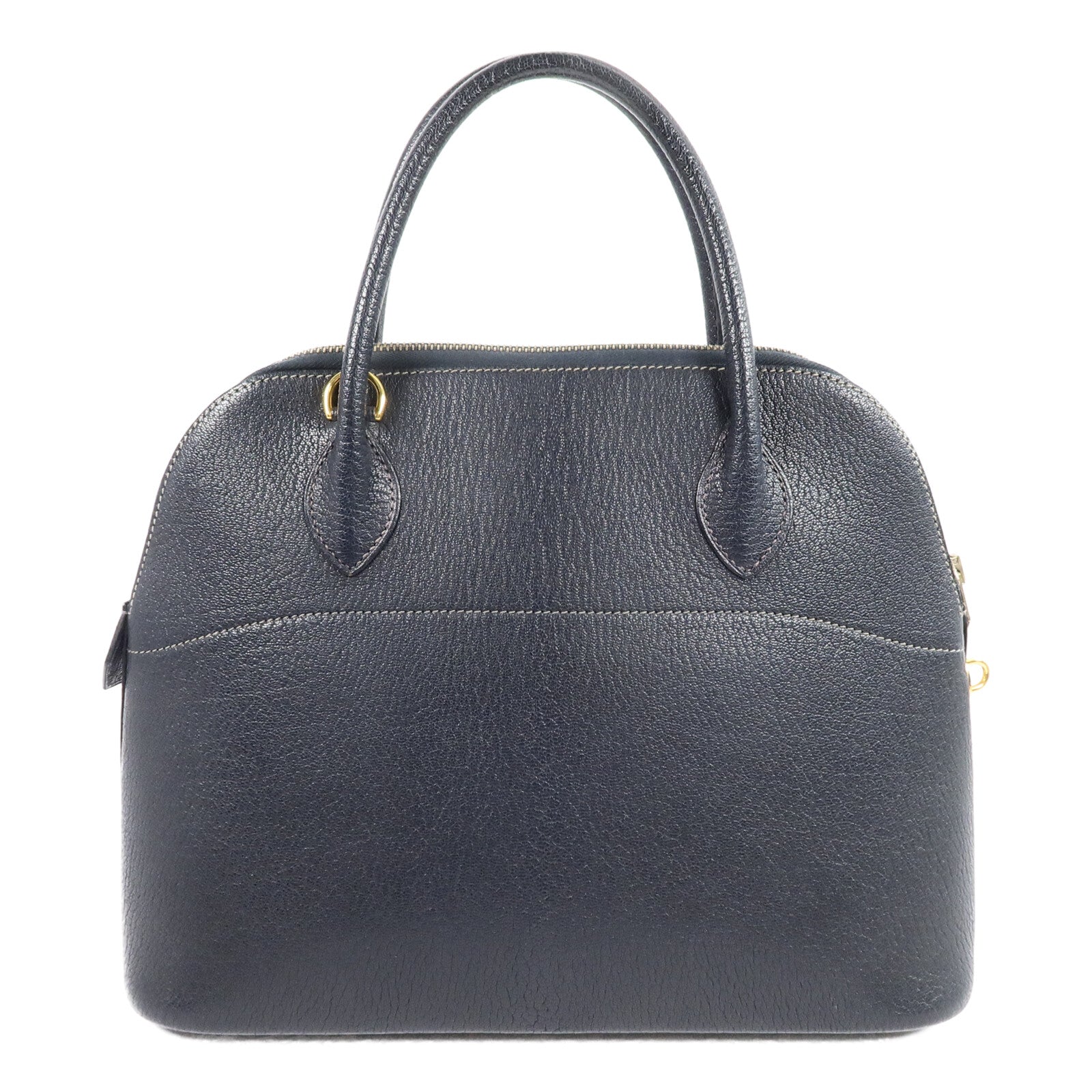 HERMES Chevre皮革Bolide 31金扣手挽肩背兩用袋Blue Marine