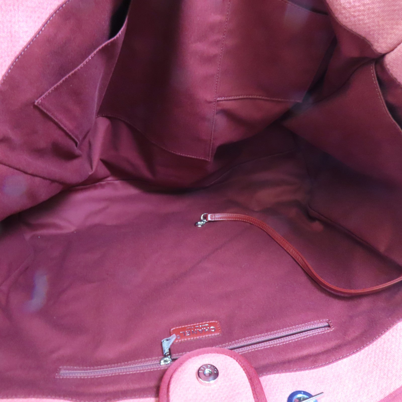 CHANEL 帆布Deauville Tote Extra Large銀扣手挽肩背兩用袋