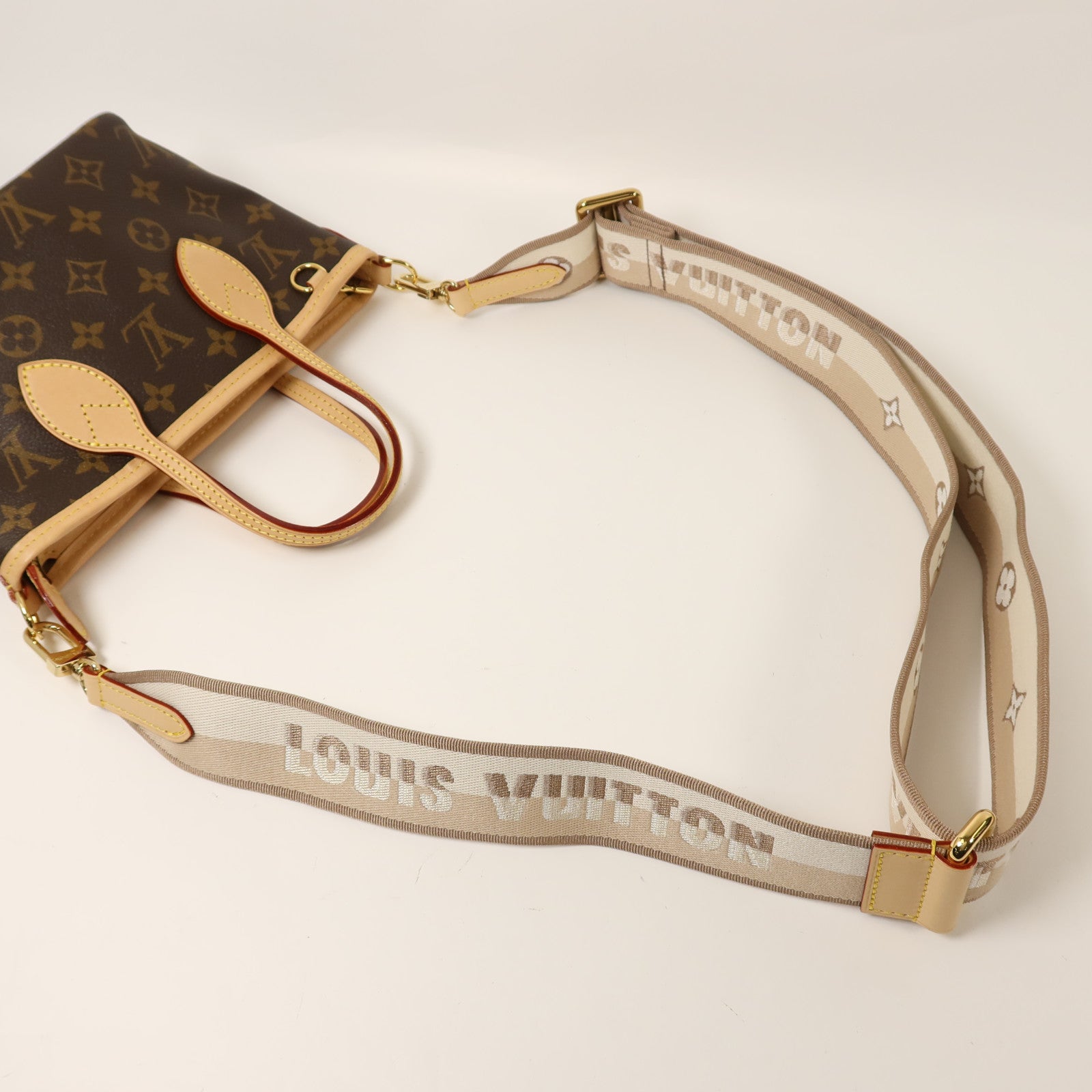 LOUIS VUITTON Monogram Neverfull BB金扣手挽肩背兩用袋