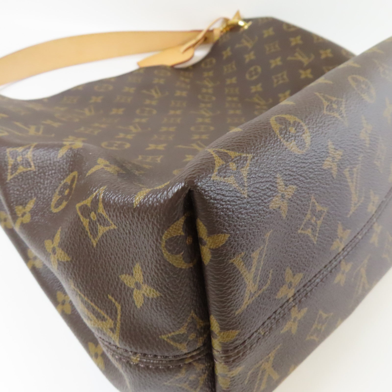 LOUIS VUITTON Monogram Graceful MM金扣肩背袋啡色