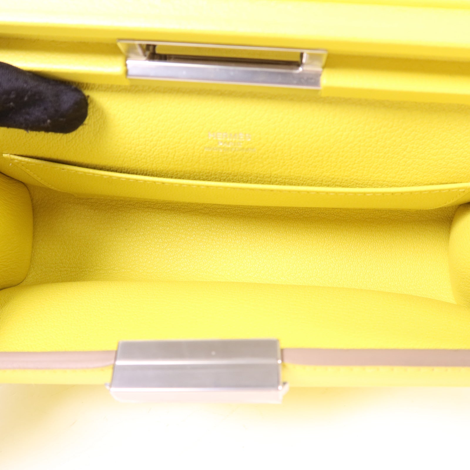 HERMES Evercolor皮革Clic-H 21銀扣肩背袋Lime