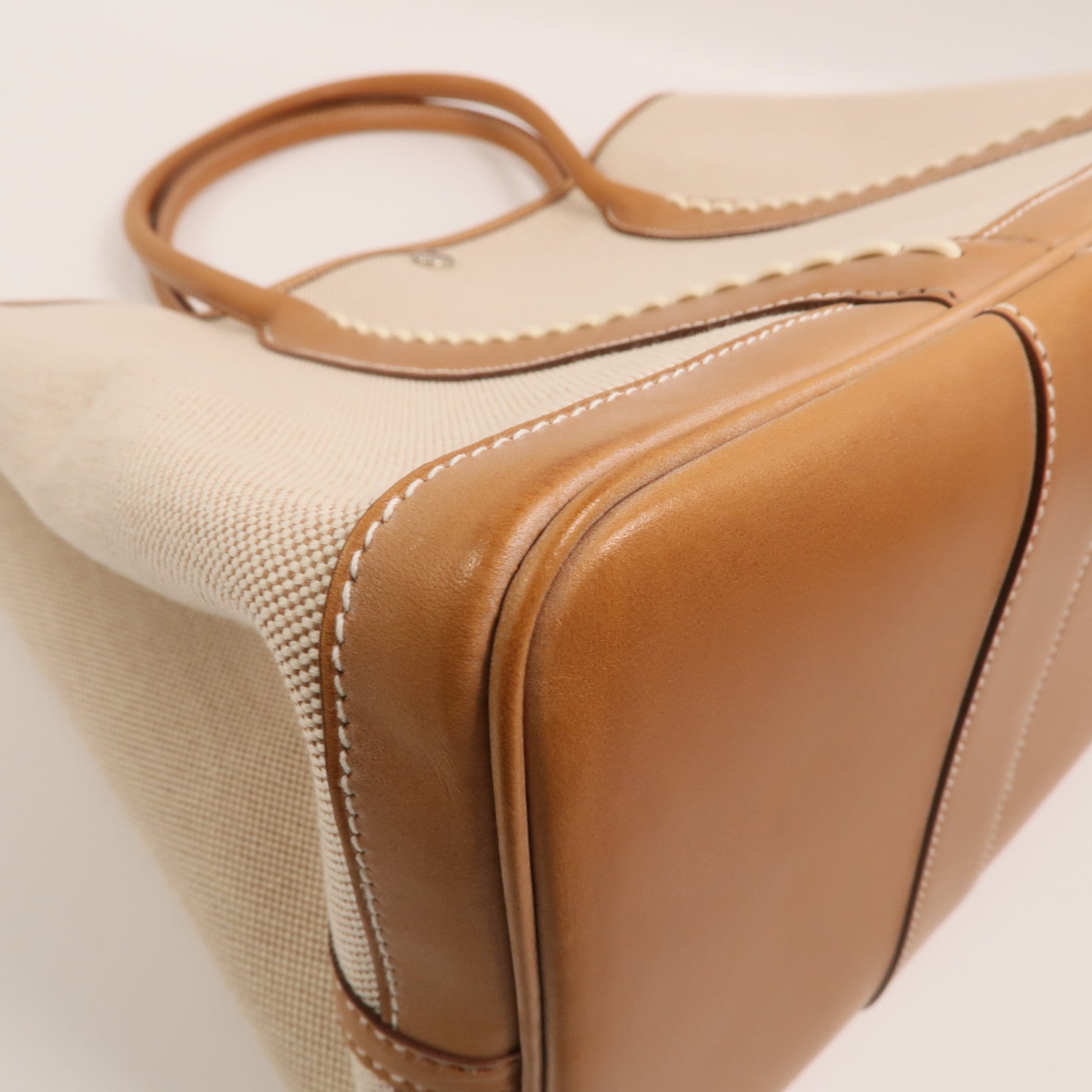 HERMES 帆布/Barenia皮革Garden Party PM手挽袋