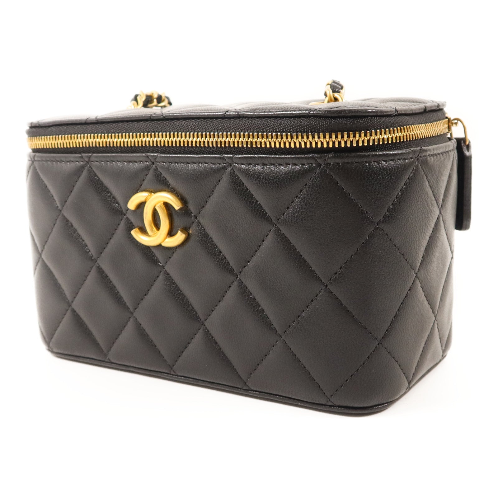 CHANEL 【激減優惠】羊皮皮革Vanity Bag金扣鏈帶肩背袋
