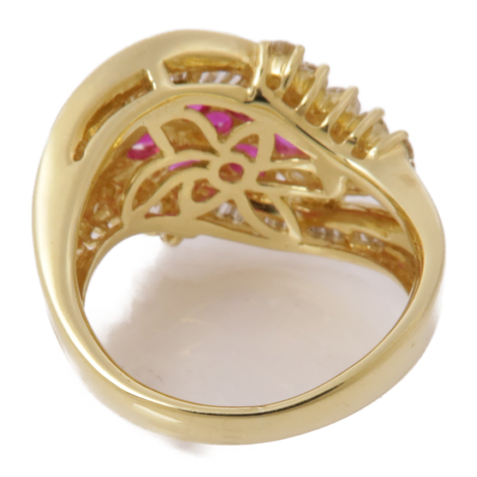 JEWELRY Ruby Diamond Ring 18K Yellow Gold US#6.5