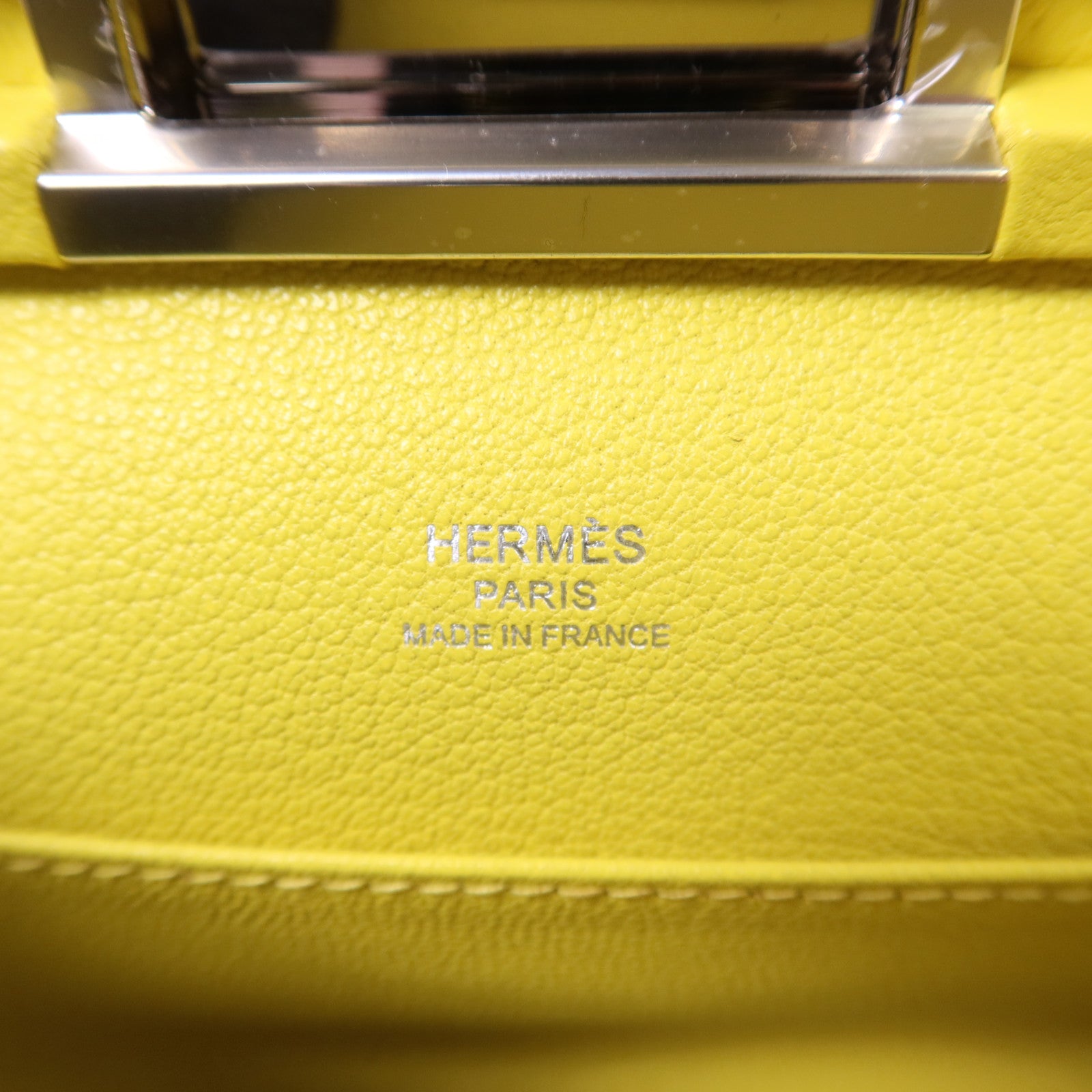 HERMES Evercolor皮革Clic-H 21銀扣肩背袋Lime