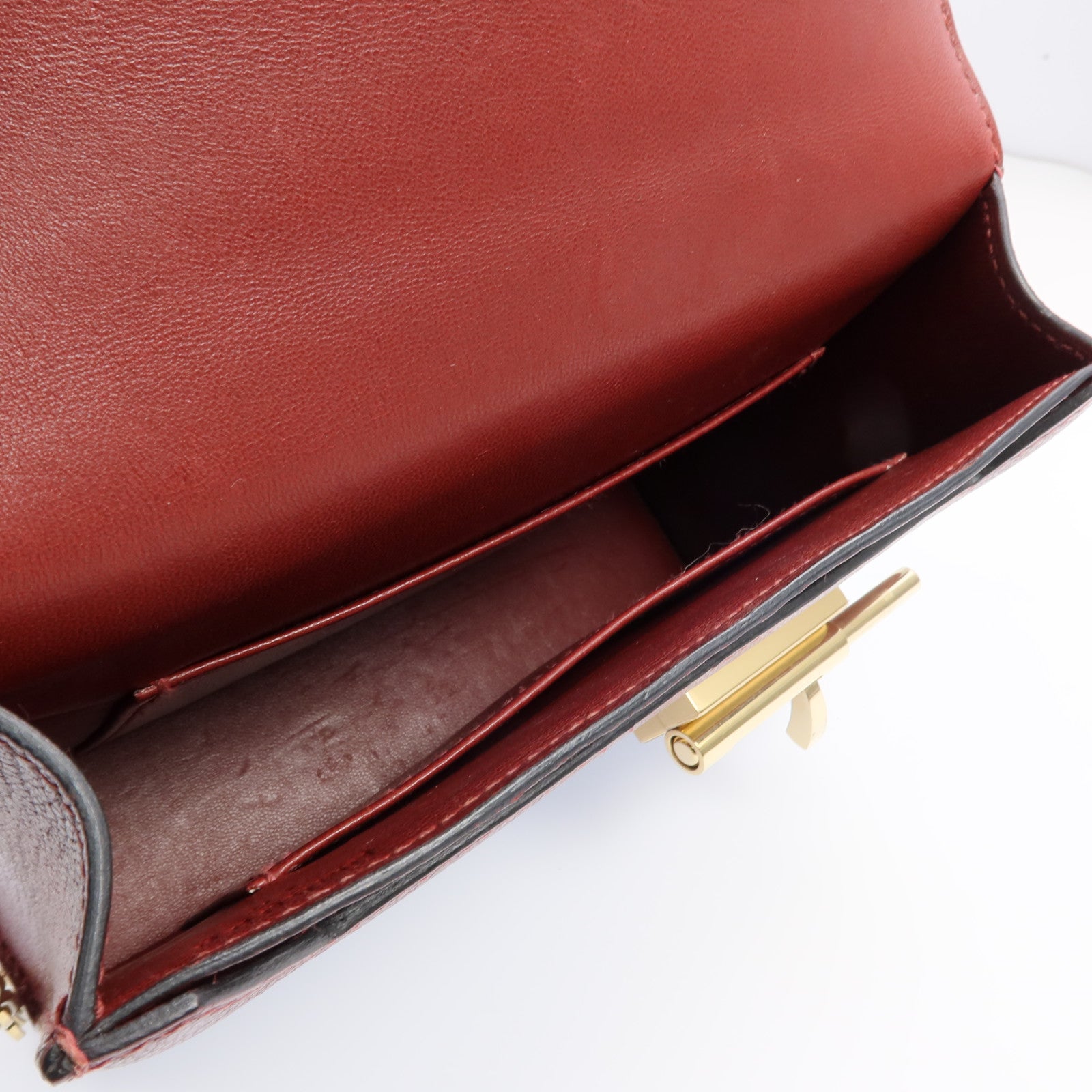 HERMES Chevre皮革Mini Verrou金扣鏈帶肩背袋Rough H