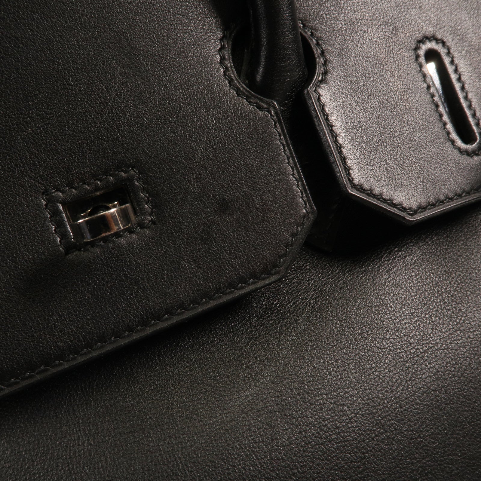 HERMES Swift皮革Birkin 35銀扣手挽袋Noir Black