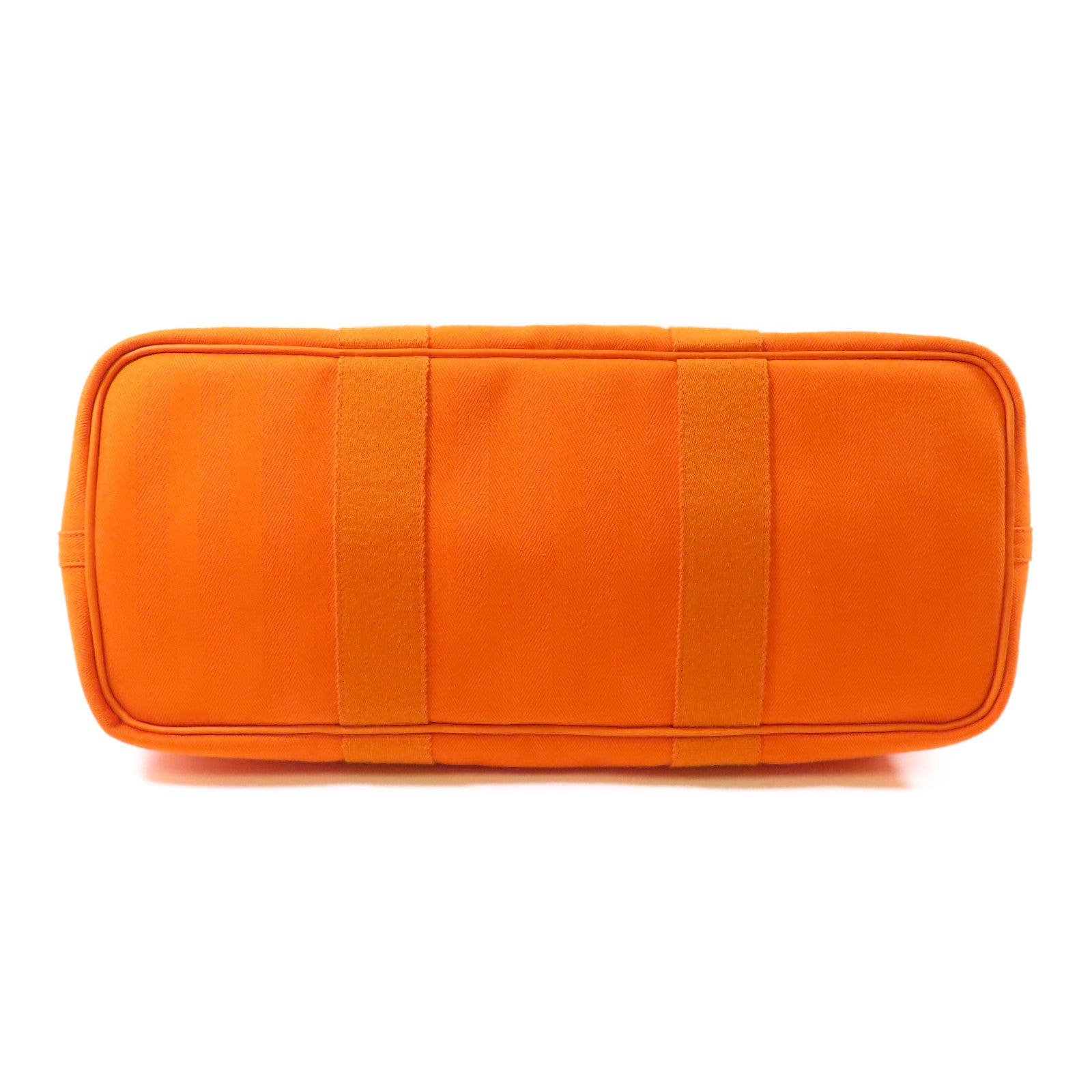 HERMES 帆布Valparaiso銀扣手挽袋Orange